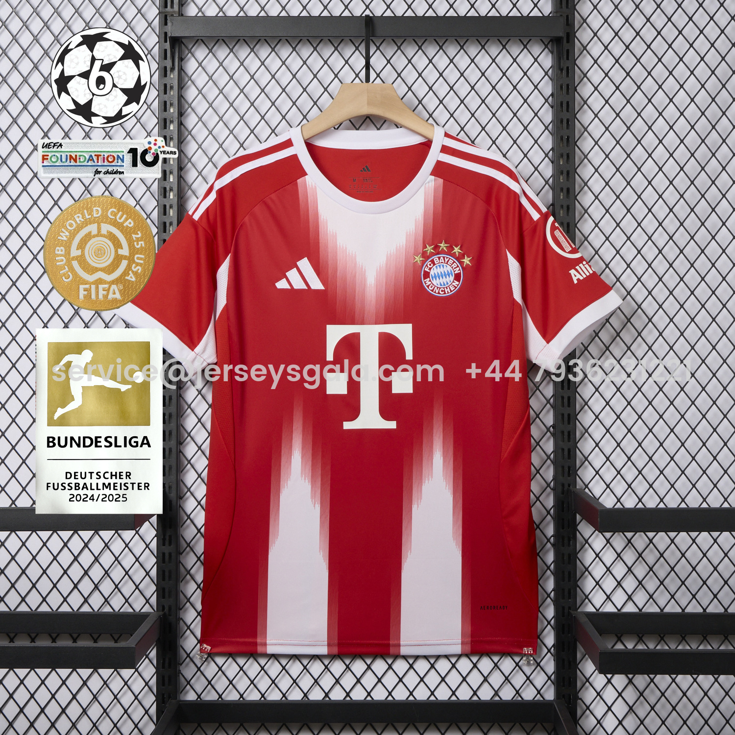 JerseysGala.com | Bayern Munich 25-26 Home Red Jersey - Fans Version -Customize Name, Number and Patch | Worldwide Shipping