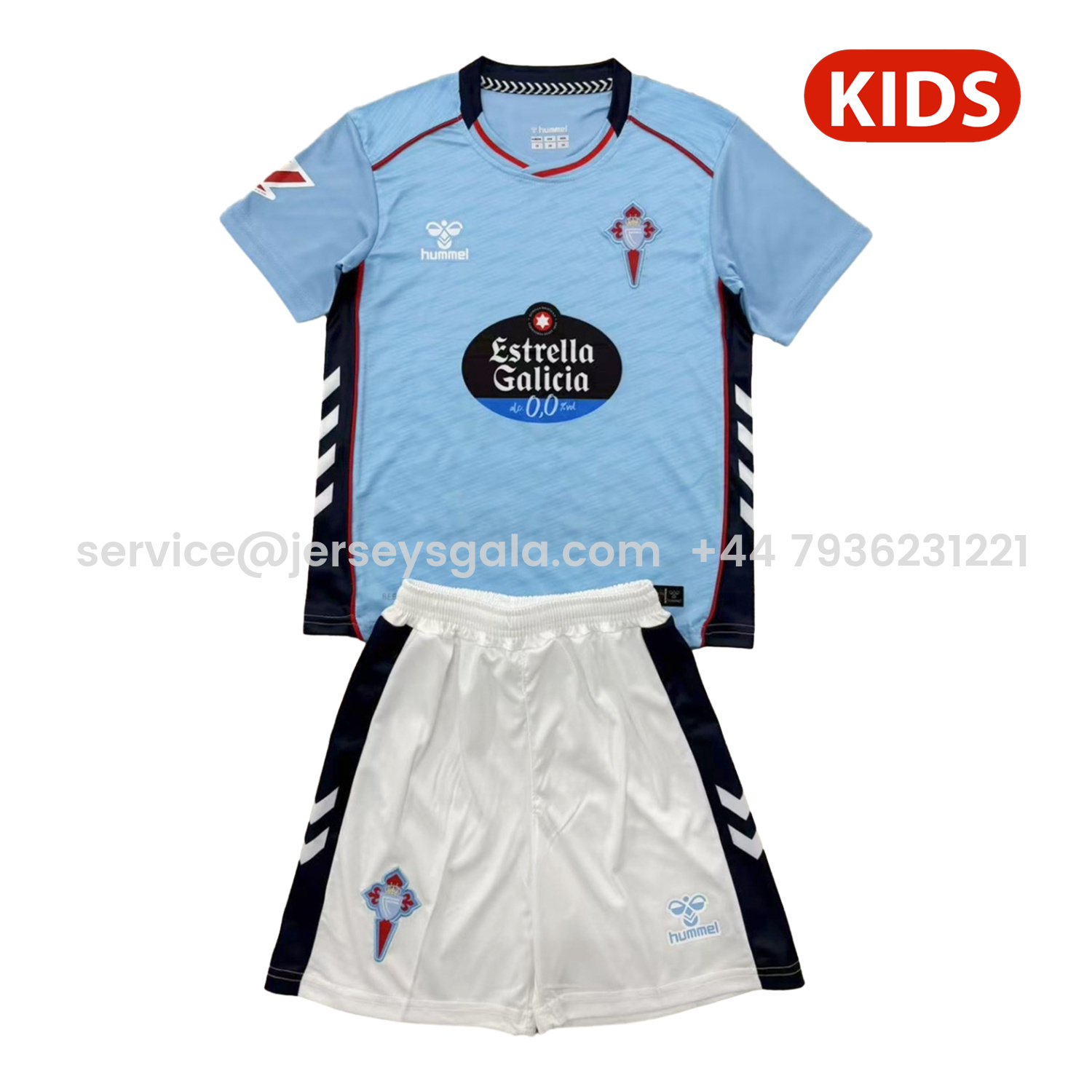 JerseysGala.com | Celta Vigo 25-26 Home Kids Kit -Customize Name, Number and Patch | Worldwide Shipping