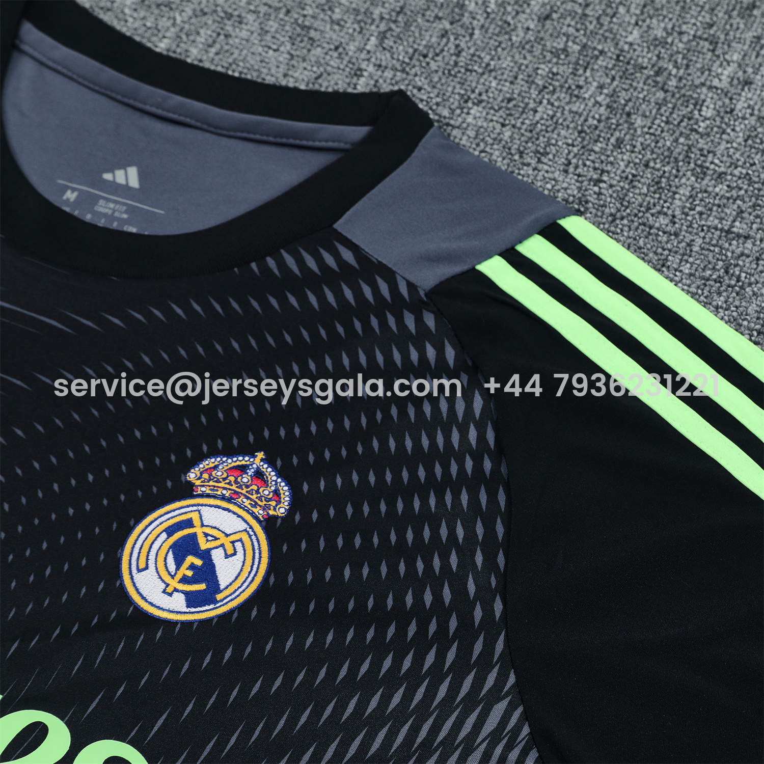 JerseysGala.com | Real Madrid 25-26 Long-Sleeve Training Set - Deep Gray Top & Gray Shorts -Customize Name, Number and Patch | Worldwide Shipping