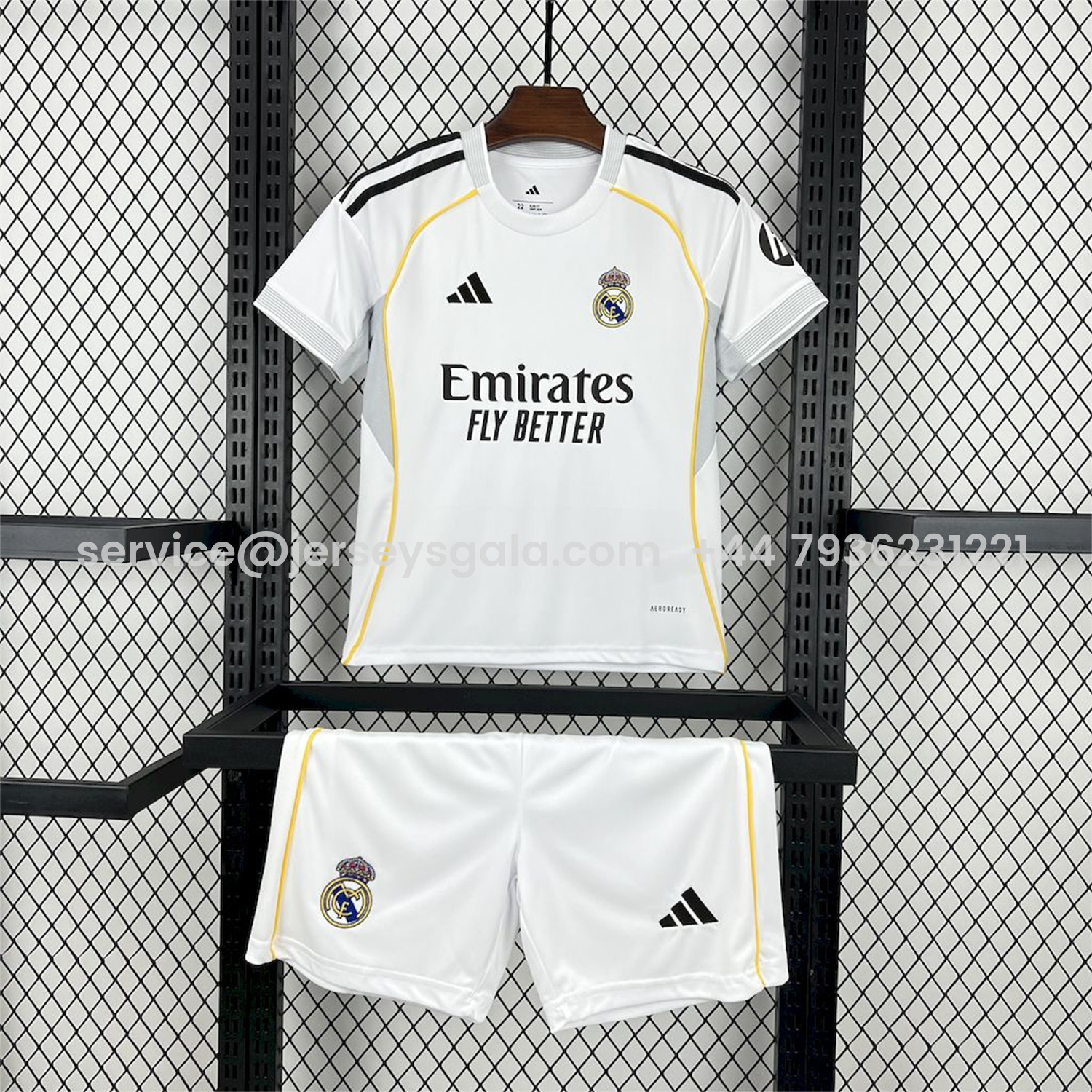 JerseysGala.com | Real Madrid 25-26 Home White Kids Kit - Fans Version -Customize Name, Number and Patch | Worldwide Shipping