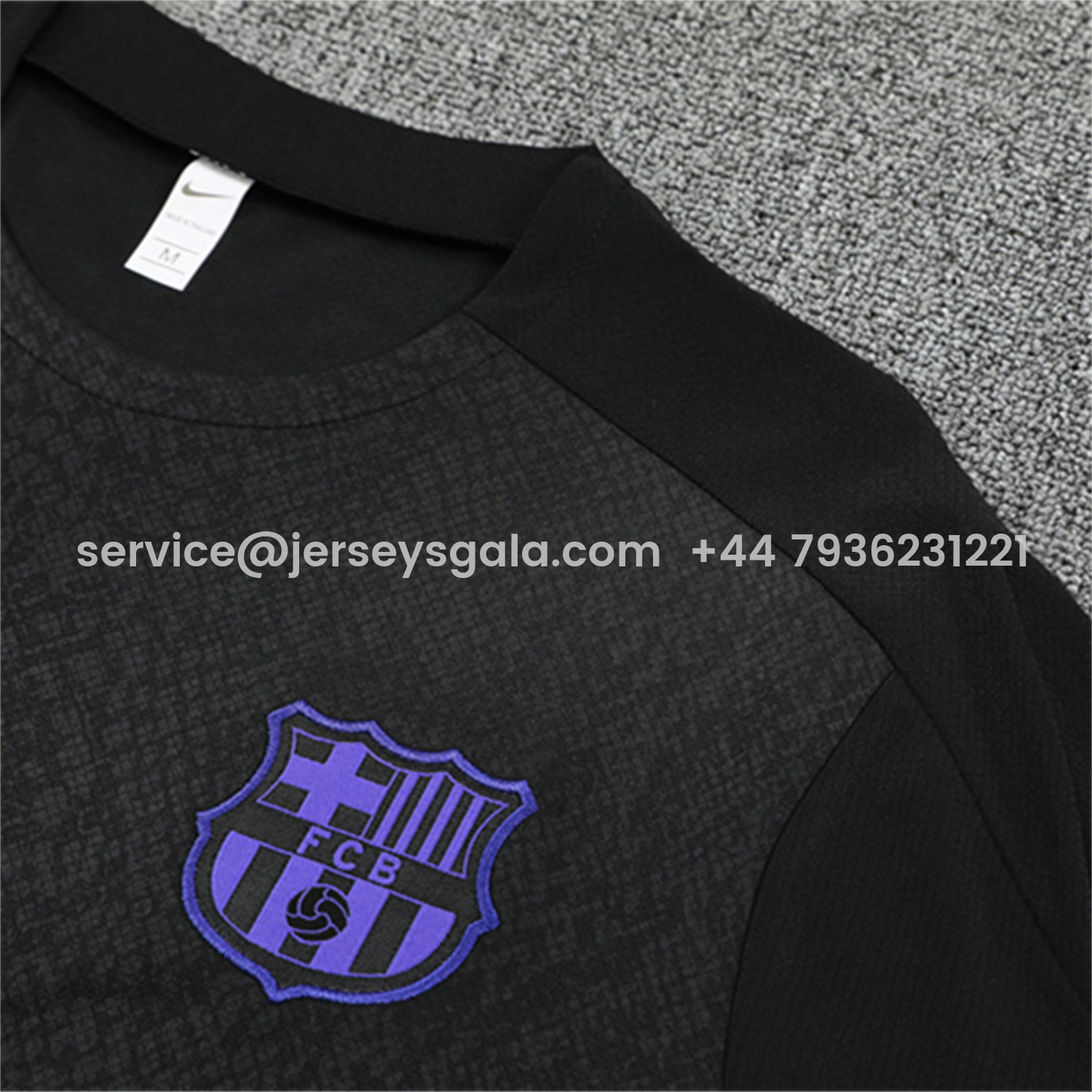 JerseysGala.com | Barcelona 25-26 X KB Short-Sleeve Training Set - Black Blue Top & Black Shorts -Customize Name, Number and Patch | Worldwide Shipping