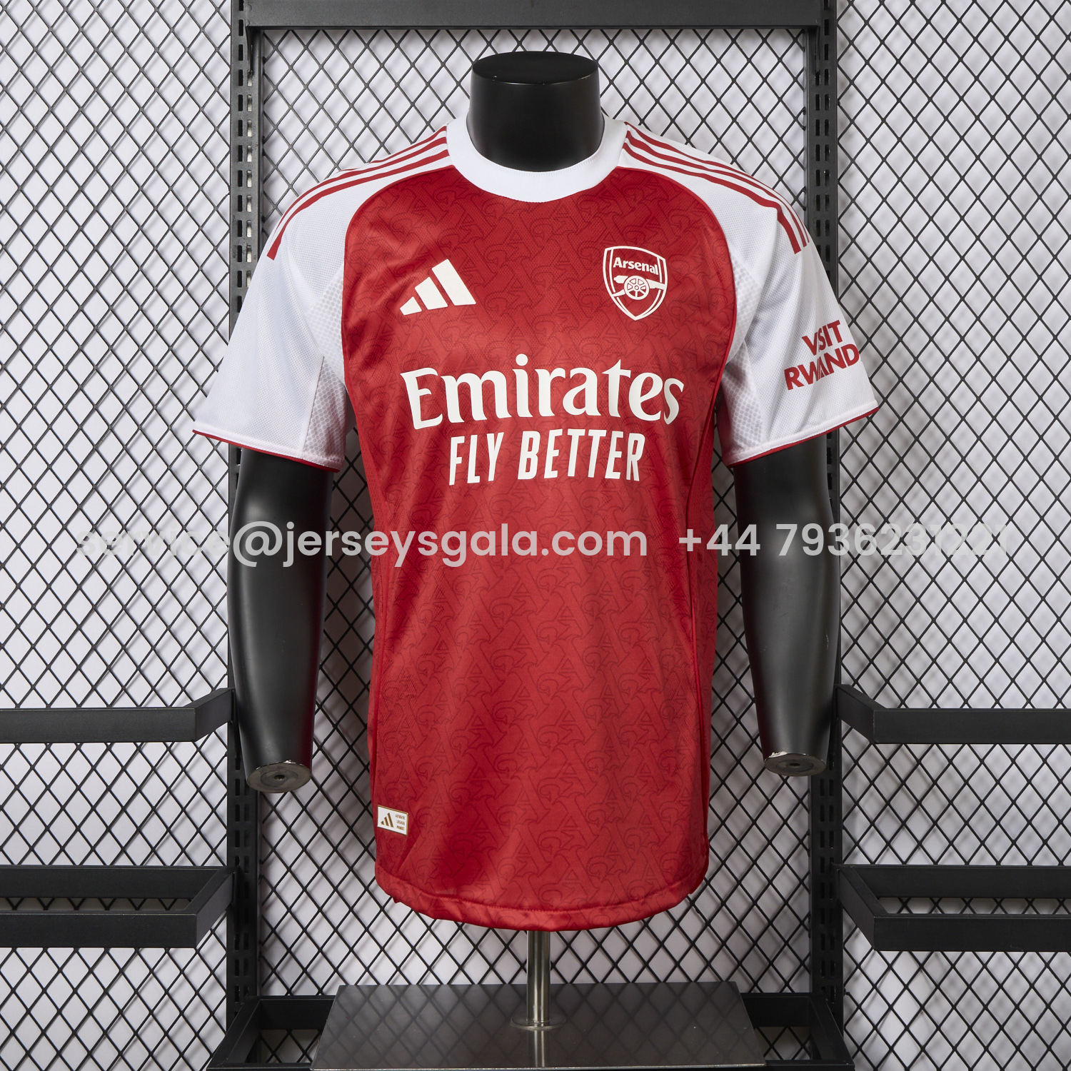JerseysGala.com | Arsenal 25-26 Home Jersey (Letter A Pattern) - Player Version -Customize Name, Number and Patch | Worldwide Shipping