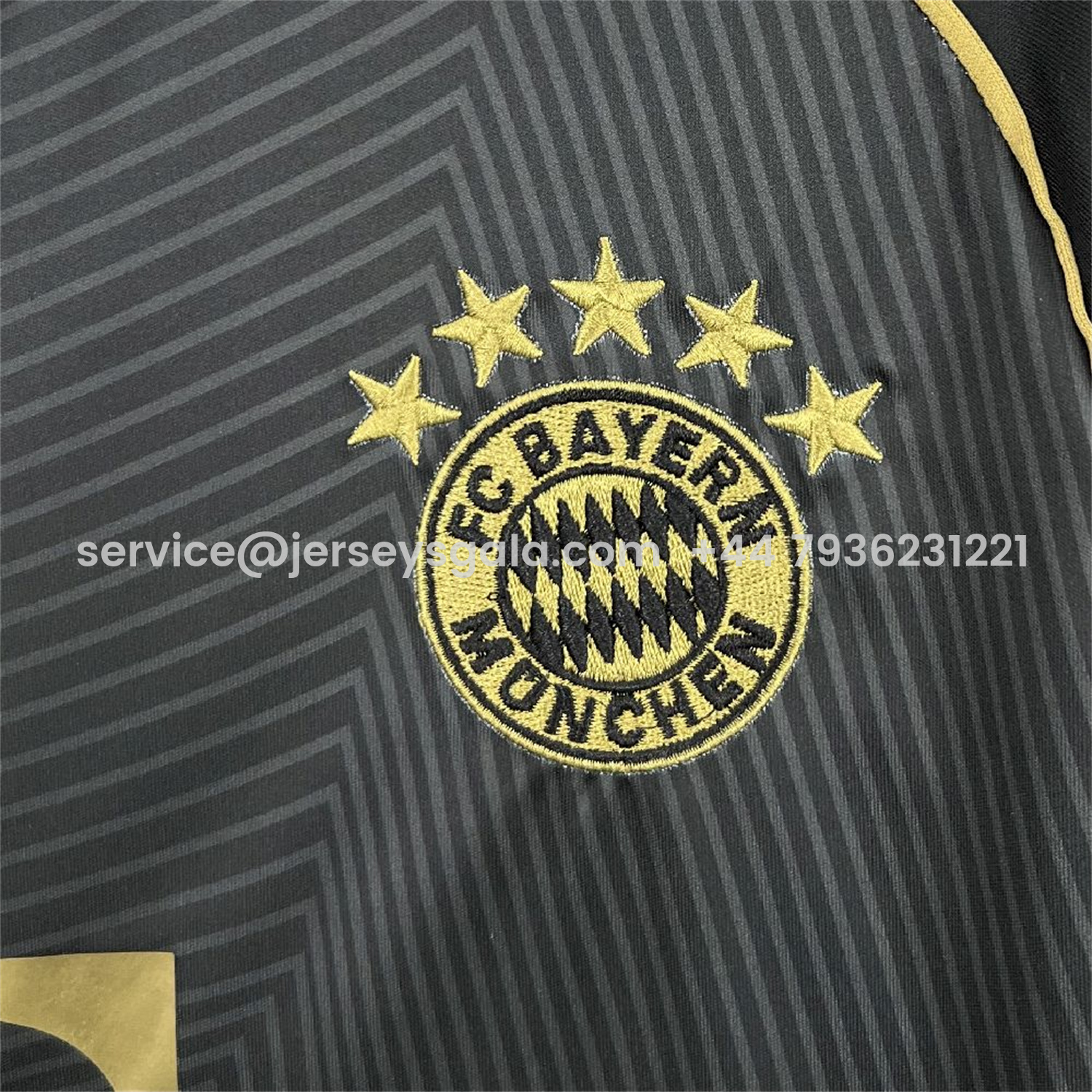 JerseysGala.com | Bayern Munich 25-26 Black Gold Special Edition Jersey - Fans Version -Customize Name, Number and Patch | Worldwide Shipping