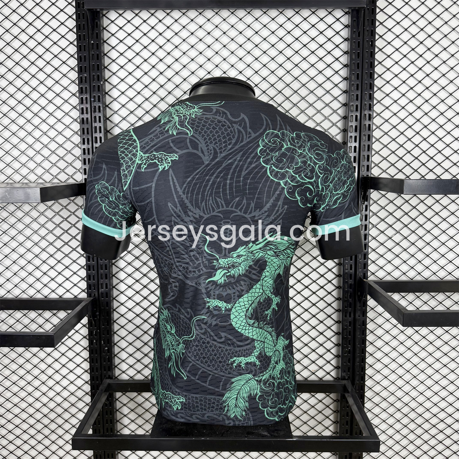JerseysGala.com | Real Madrid 25-26 Green Dragon Soars Black Jersey - Player Version -Customize Name, Number and Patch | Worldwide Shipping