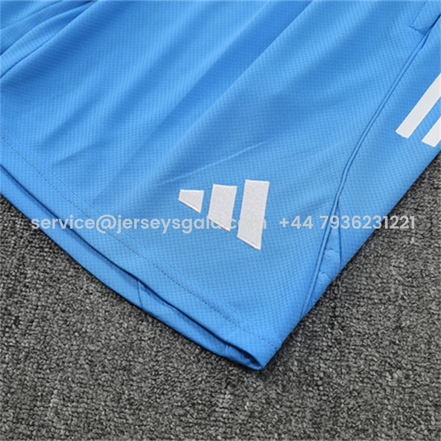 JerseysGala.com | Real Madrid 25-26 Short-Sleeve Training Set - Sky Blue Top and Sky Blue Shorts -Customize Name, Number and Patch | Worldwide Shipping