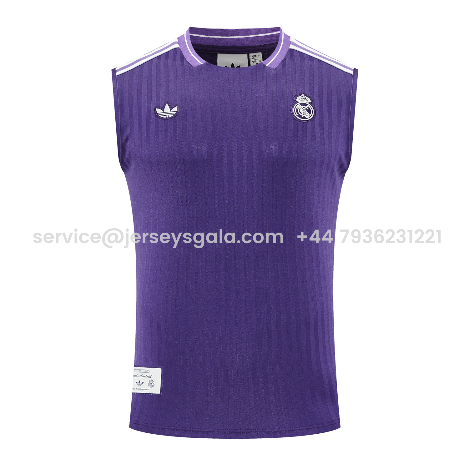 JerseysGala.com | Real Madrid 25-26 Vest Training Set - Pure Purple Vest & Purple Shorts -Customize Name, Number and Patch | Worldwide Shipping