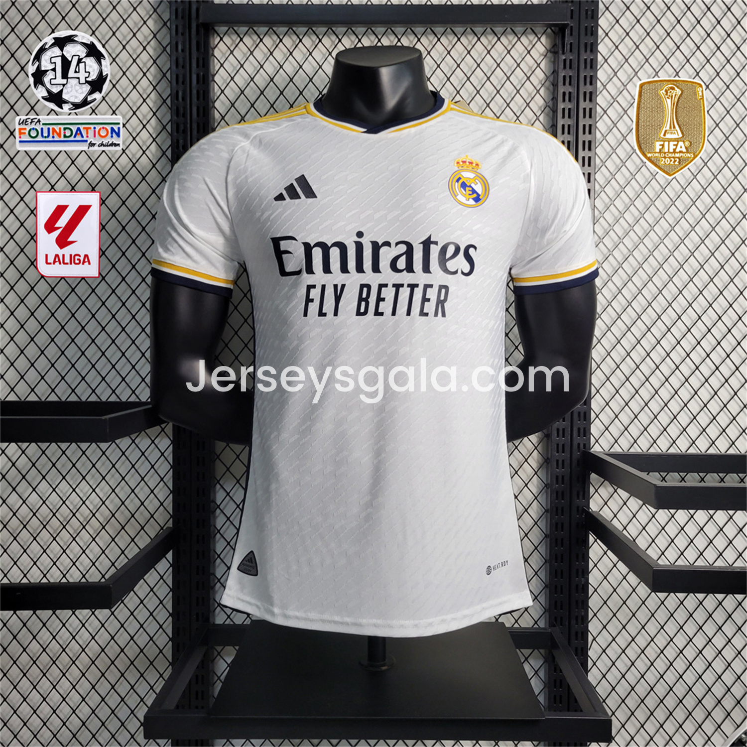 JerseysGala.com | Retro Real Madrid 2023-24 Home Jersey - Player Version -Customize Name, Number and Patch | Worldwide Shipping