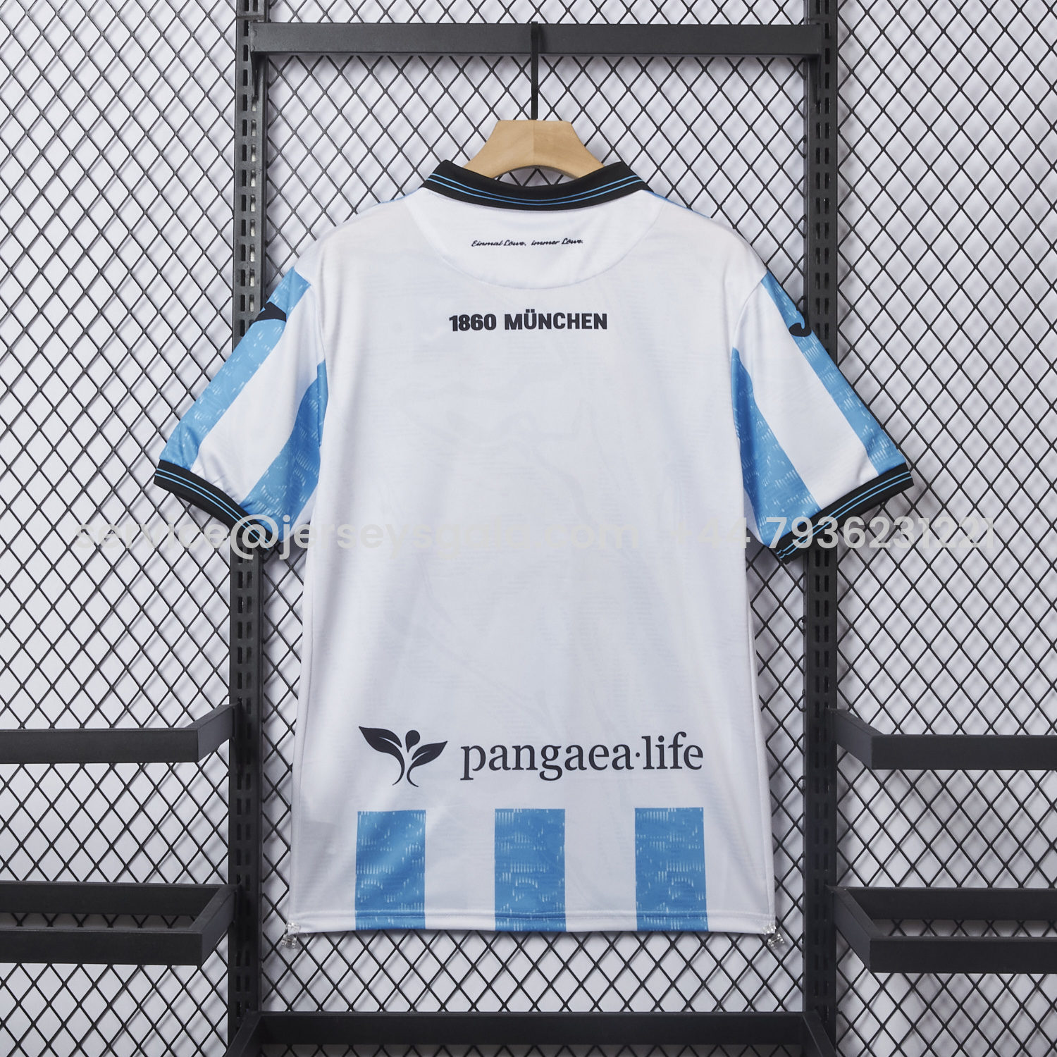 JerseysGala.com | TSV 1860 München Munich 25-26 Blue And White Stripes Home Jersey - Fans Version -Customize Name, Number and Patch | Worldwide Shipping