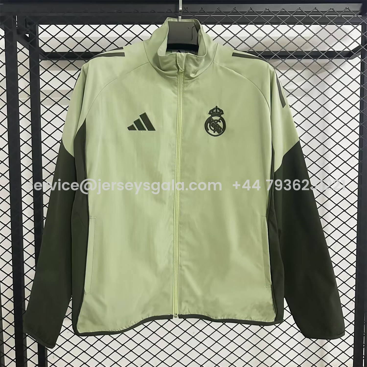 JerseysGala.com | Real Madrid 25-26 Training Windbreaker Jacket - Yellow -Customize Name, Number and Patch | Worldwide Shipping