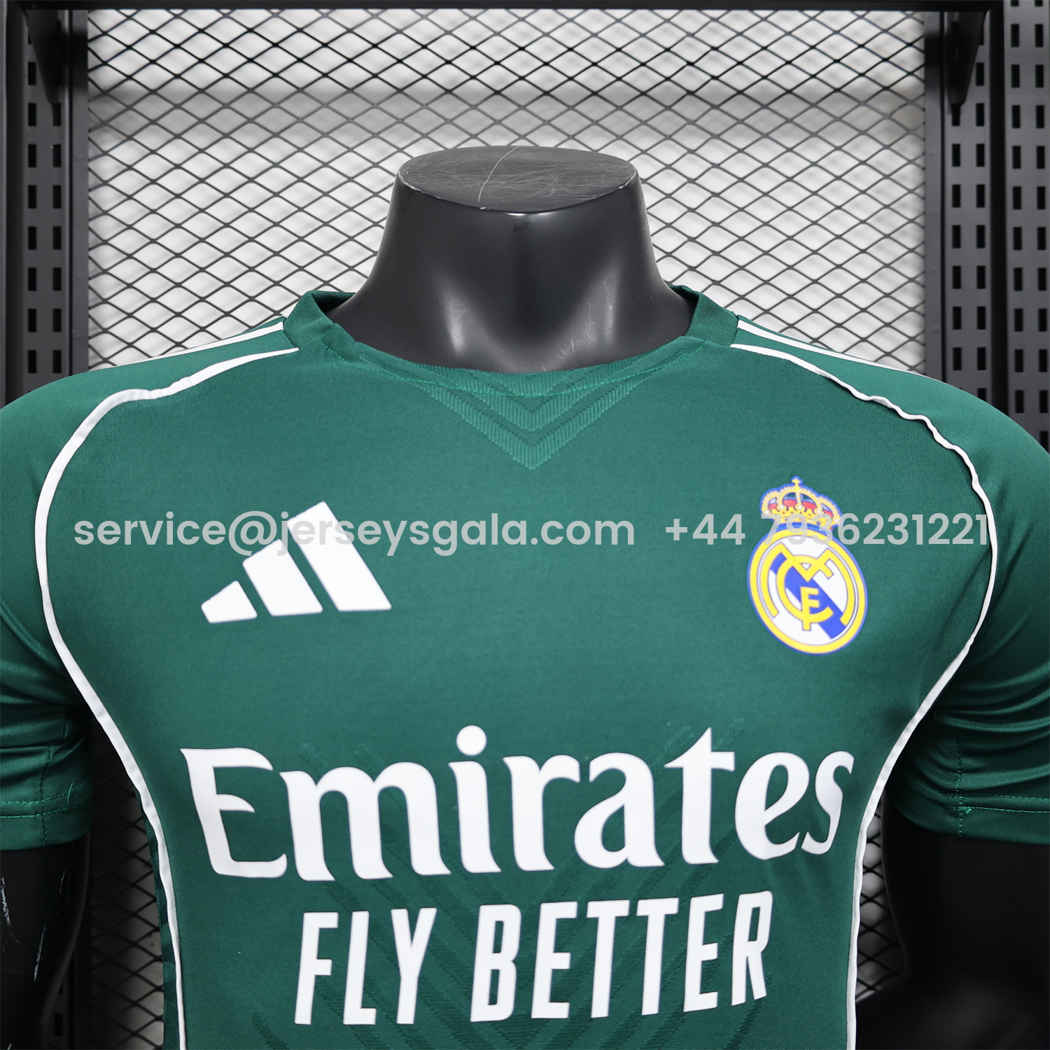 JerseysGala.com | Real Madrid 25-26 Green With White Lines Special Jersey - Player Version -Customize Name, Number and Patch | Worldwide Shipping