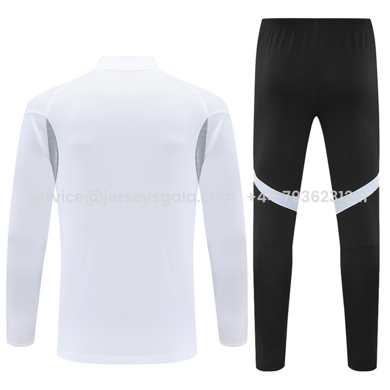 JerseysGala.com | Germany 25-26 Long Sleeve Training Set - White Top and Black Pants -Customize Name, Number and Patch | Worldwide Shipping