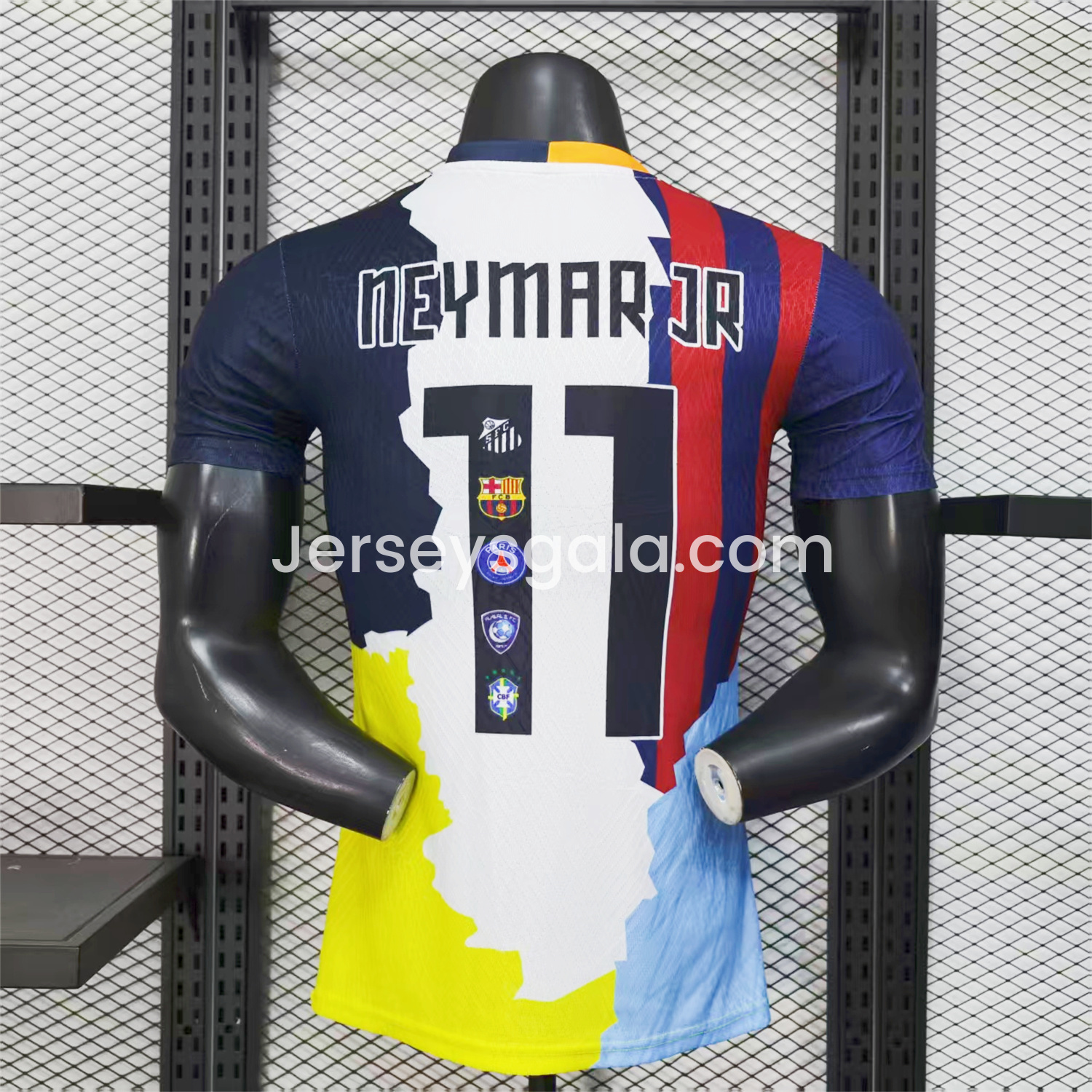 JerseysGala.com | Neymar Career Commemorative Jersey - Player Version - Barcelona Brazil Paris Saint-Germain PSG Santos Al Hilal SFC -Customize Name, Number and Patch | Worldwide Shipping