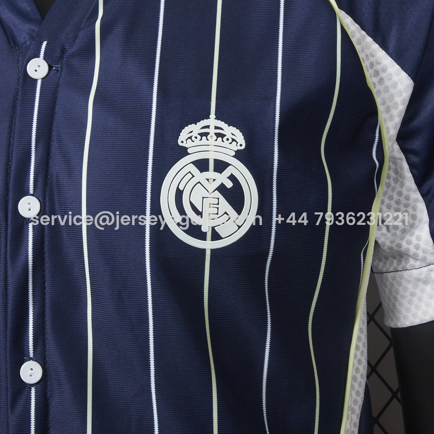 JerseysGala.com | Real Madrid 25-26 Deep Blue Baseball Jersey - Player Version -Customize Name, Number and Patch | Worldwide Shipping