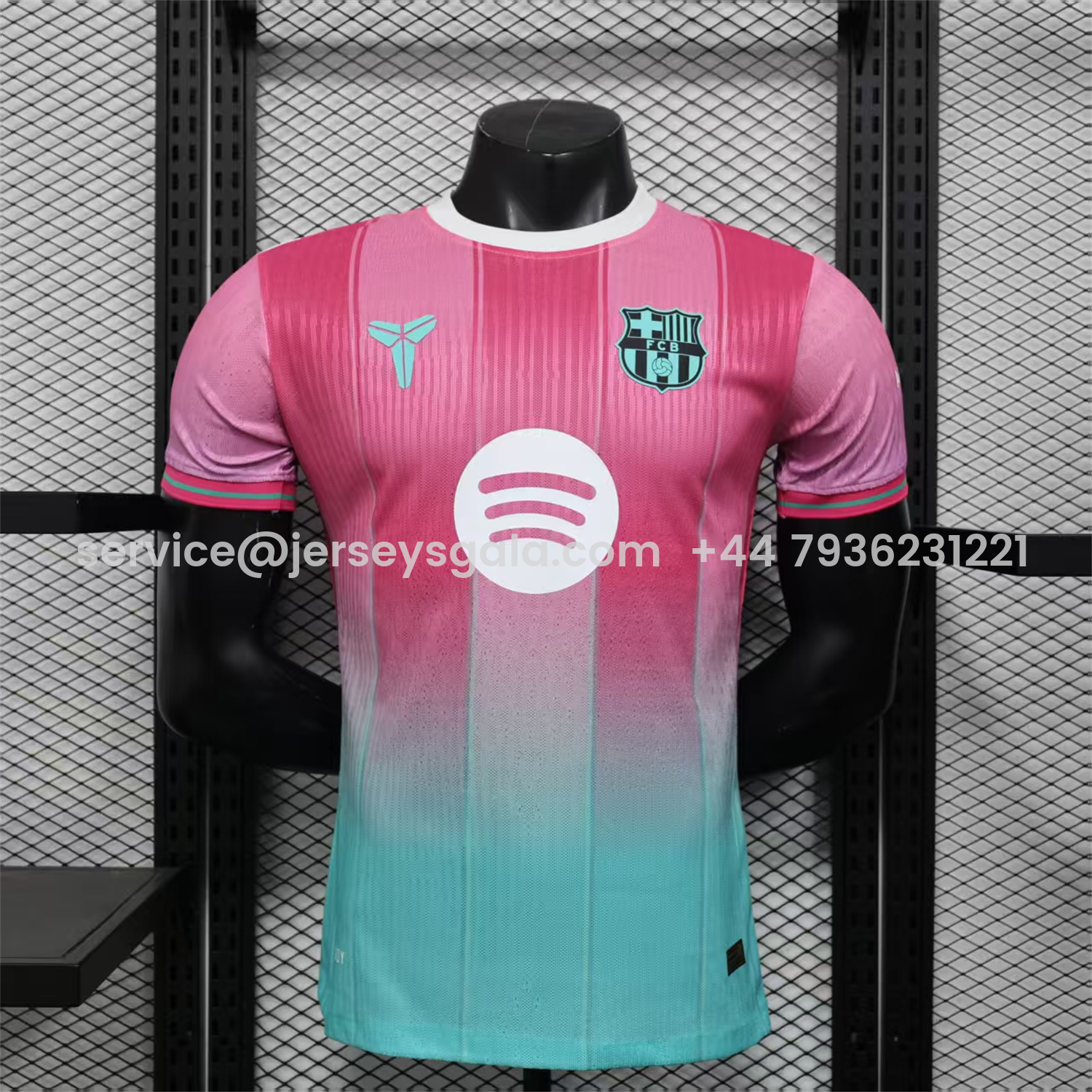 JerseysGala.com | Barcelona 25-26 Pink And Cyan Special Jersey - Player Version -Customize Name, Number and Patch | Worldwide Shipping