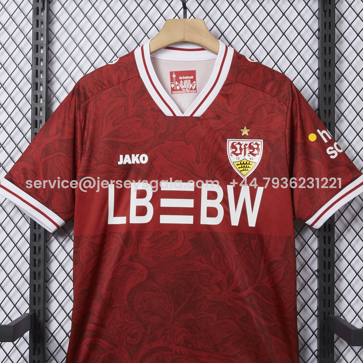 JerseysGala.com | VfB Stuttgart 25-26 Away Red Jersey - Fans Version -Customize Name, Number and Patch | Worldwide Shipping