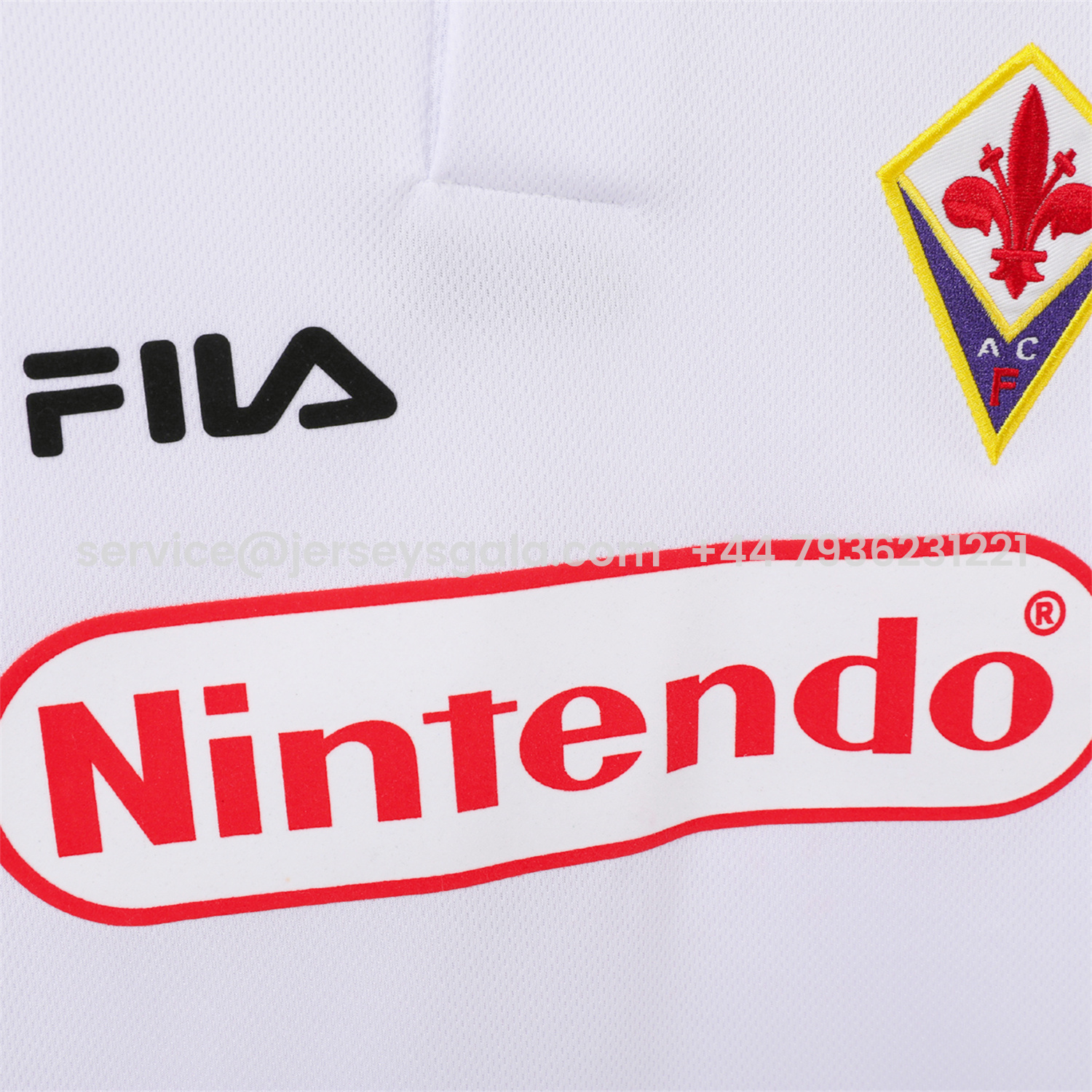 JerseysGala.com | Retro Fiorentina 1998-99 Away White Jersey -Customize Name, Number and Patch | Worldwide Shipping