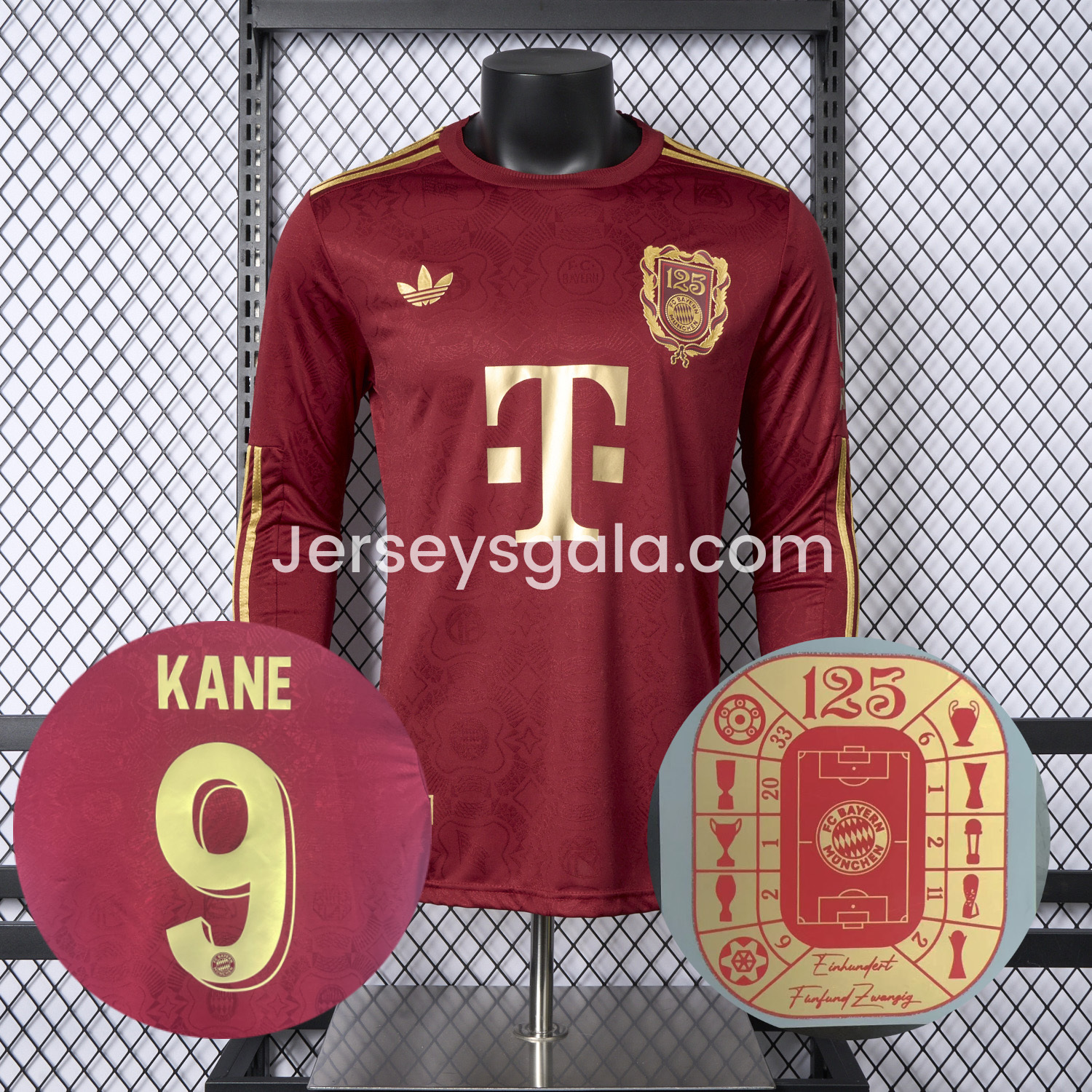 JerseysGala.com | Bayern Munich 2025 125th Anniversary Long Sleeves Jersey - Player Version -Customize Name, Number and Patch | Worldwide Shipping