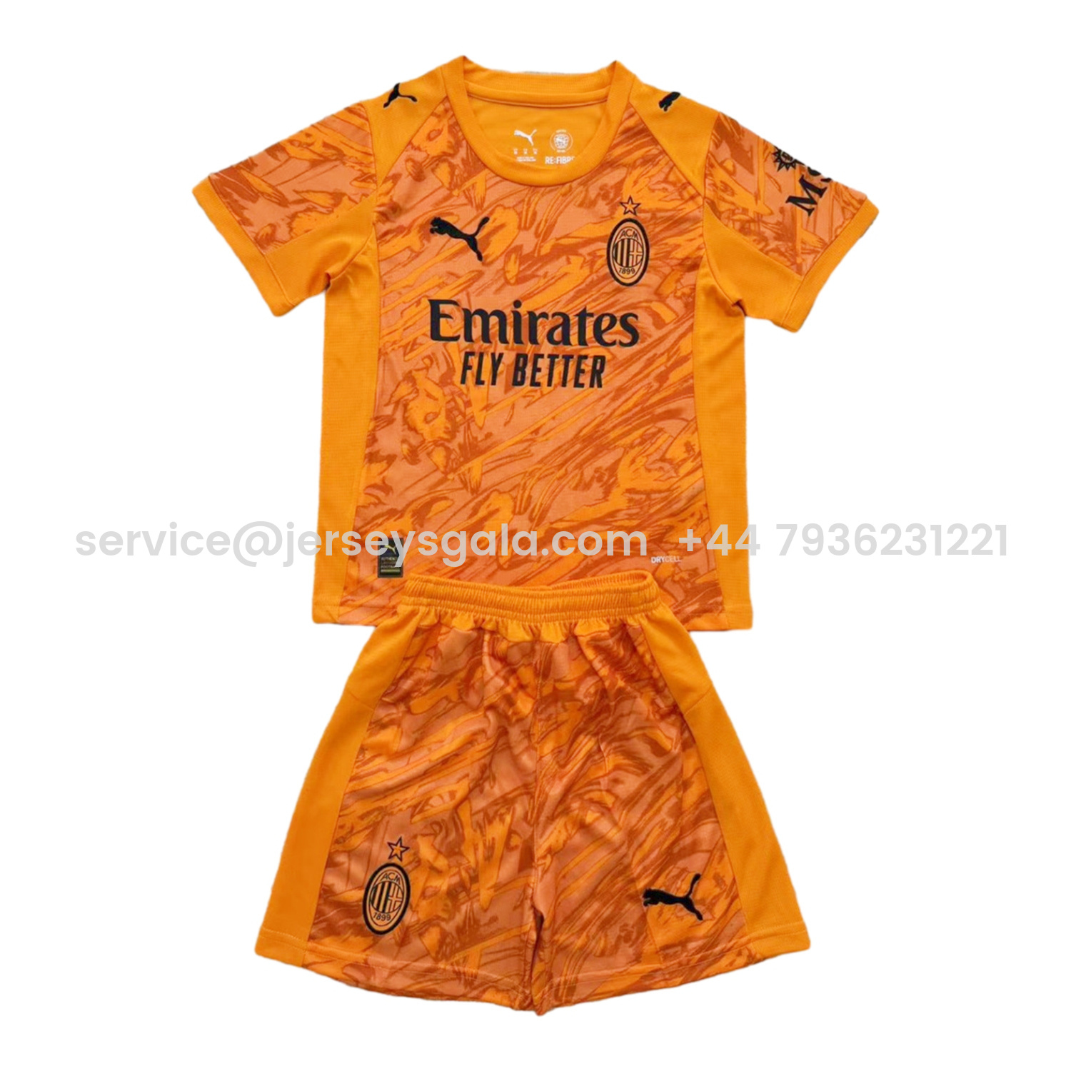 JerseysGala.com | AC Milan 25-26 Orange Goalkeeper Men's Adult Jersey Set - Fans Version -Customize Name, Number and Patch | Worldwide Shipping
