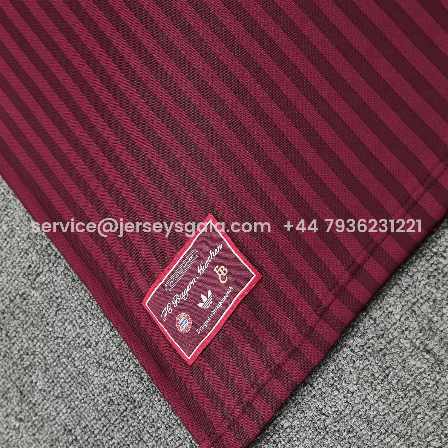 JerseysGala.com | Bayern Munich 25-26 Short-Sleeve Training Set - Wine Red Lines Top & Wine Red Lines Shorts -Customize Name, Number and Patch | Worldwide Shipping