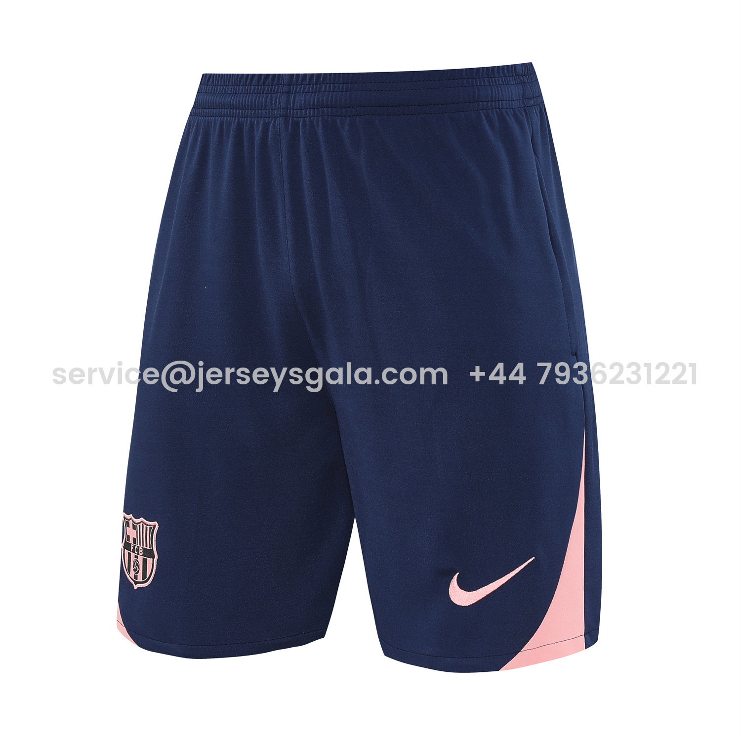 JerseysGala.com | Barcelona 25-26 Short-Sleeve Training Set - Cream Top & Deep Blue Shorts -Customize Name, Number and Patch | Worldwide Shipping