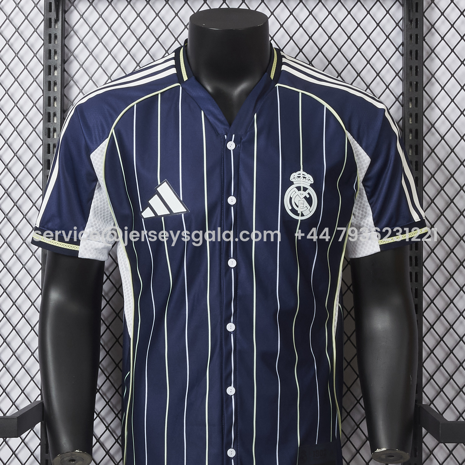 JerseysGala.com | Real Madrid 25-26 Deep Blue Baseball Jersey - Player Version -Customize Name, Number and Patch | Worldwide Shipping