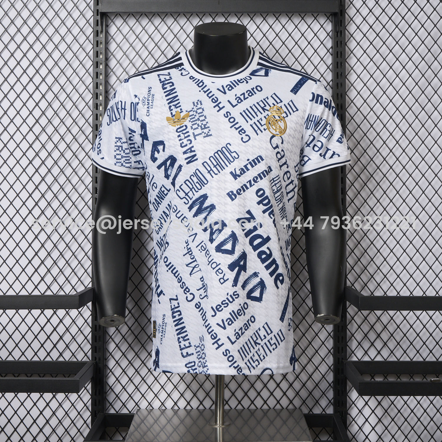 JerseysGala.com | Real Madrid 25-26 Graffiti Of Football Star Names Special Jersey - Player Version -Customize Name, Number and Patch | Worldwide Shipping