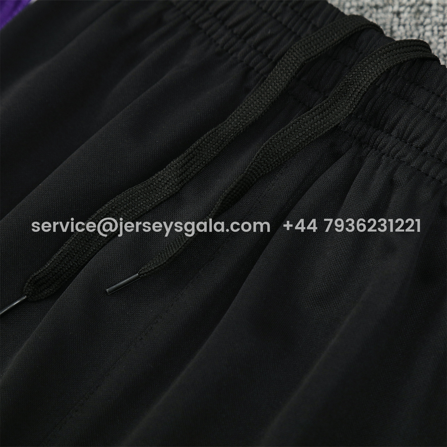JerseysGala.com | Real Madrid 25-26 Vest Training Set - Blue Edge Black Vest & Black Shorts -Customize Name, Number and Patch | Worldwide Shipping
