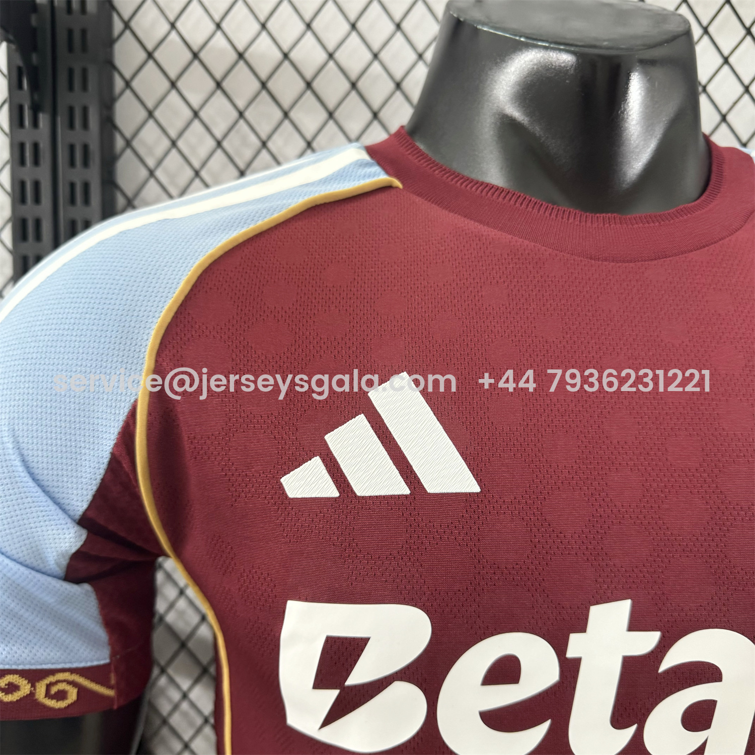 JerseysGala.com | Aston Villa 25-26 Home Jersey - Player Version -Customize Name, Number and Patch | Worldwide Shipping