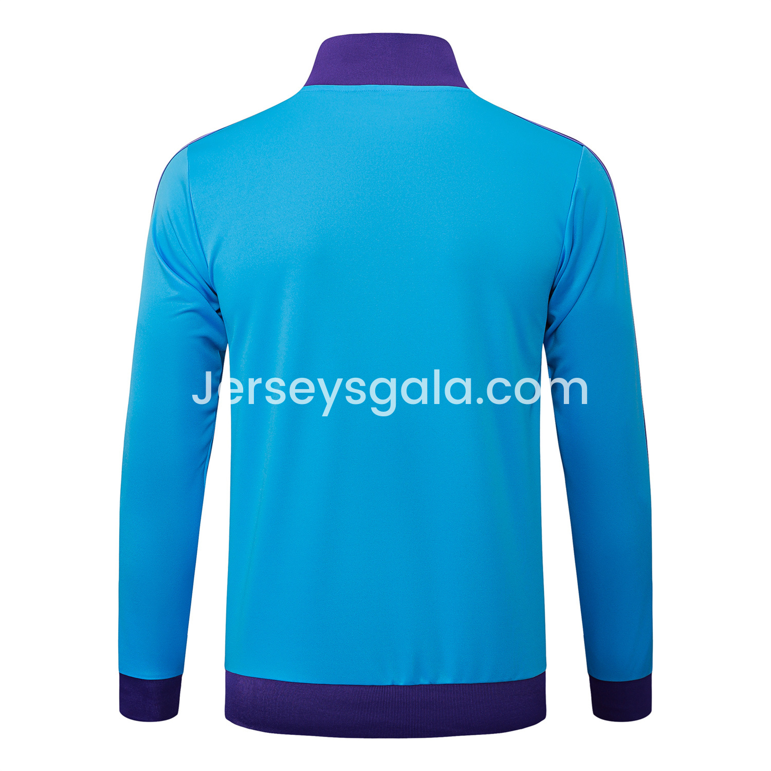 JerseysGala.com | Real Madrid 25-26 Throwback Trefoil Jacket Training Tracksuit - Blue Jackets & Purple Pants -Customize Name, Number and Patch | Worldwide Shipping