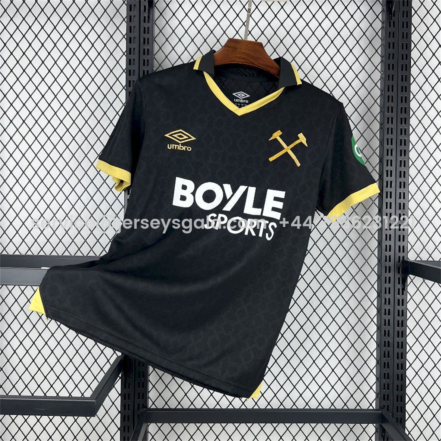 JerseysGala.com | West Ham United 25-26 Third Black Jersey - Fans Version -Customize Name, Number and Patch | Worldwide Shipping