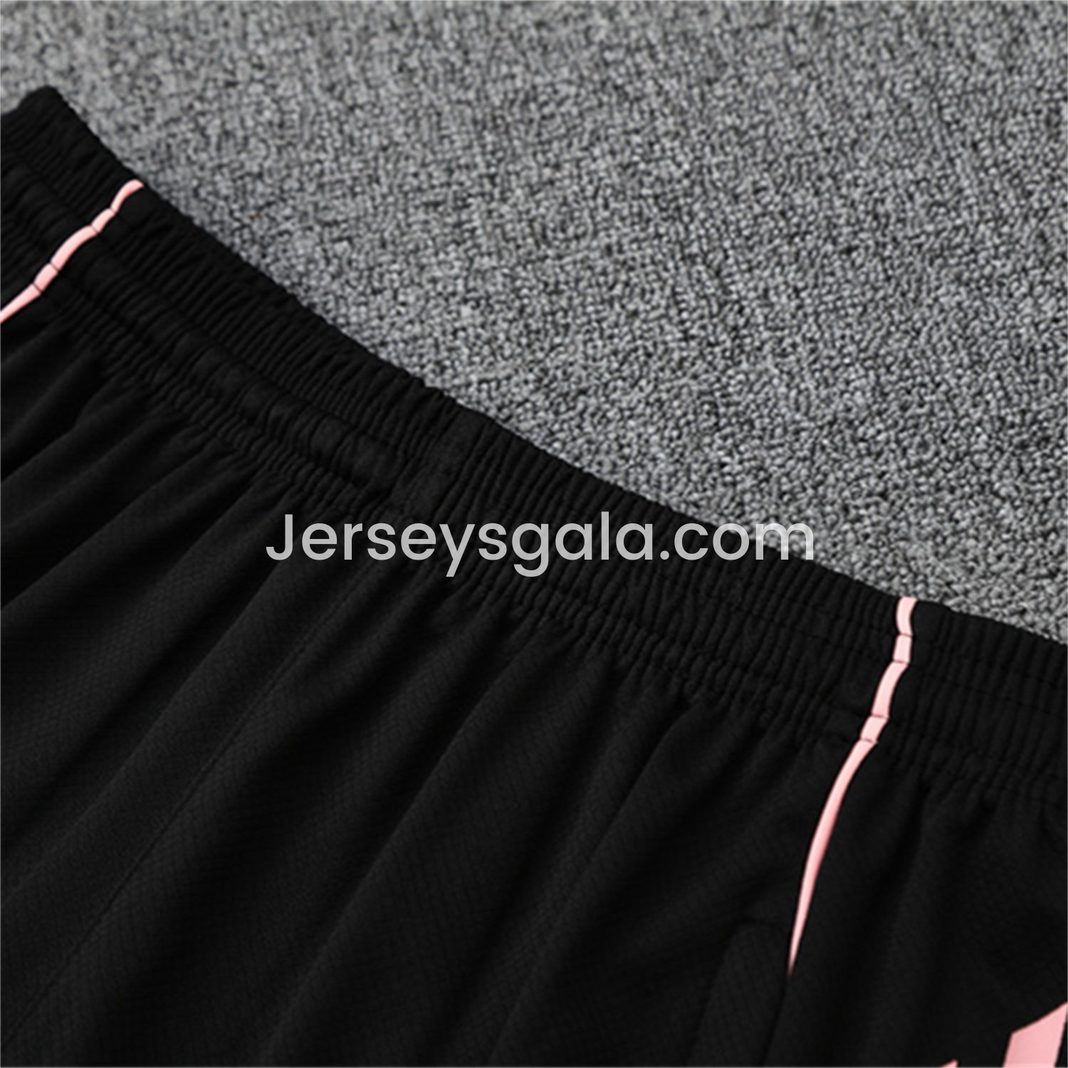 JerseysGala.com | Real Madrid 25-26 Kid Short-Sleeve Training Set - Pink Black Top & Black Shorts -Customize Name, Number and Patch | Worldwide Shipping