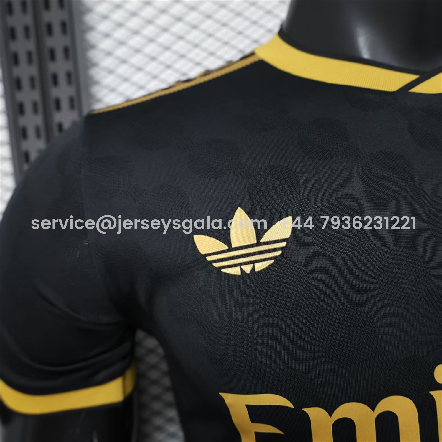 JerseysGala.com | Real Madrid 25-26 Polka Dots Black And Gold Jersey - Player Version -Customize Name, Number and Patch | Worldwide Shipping