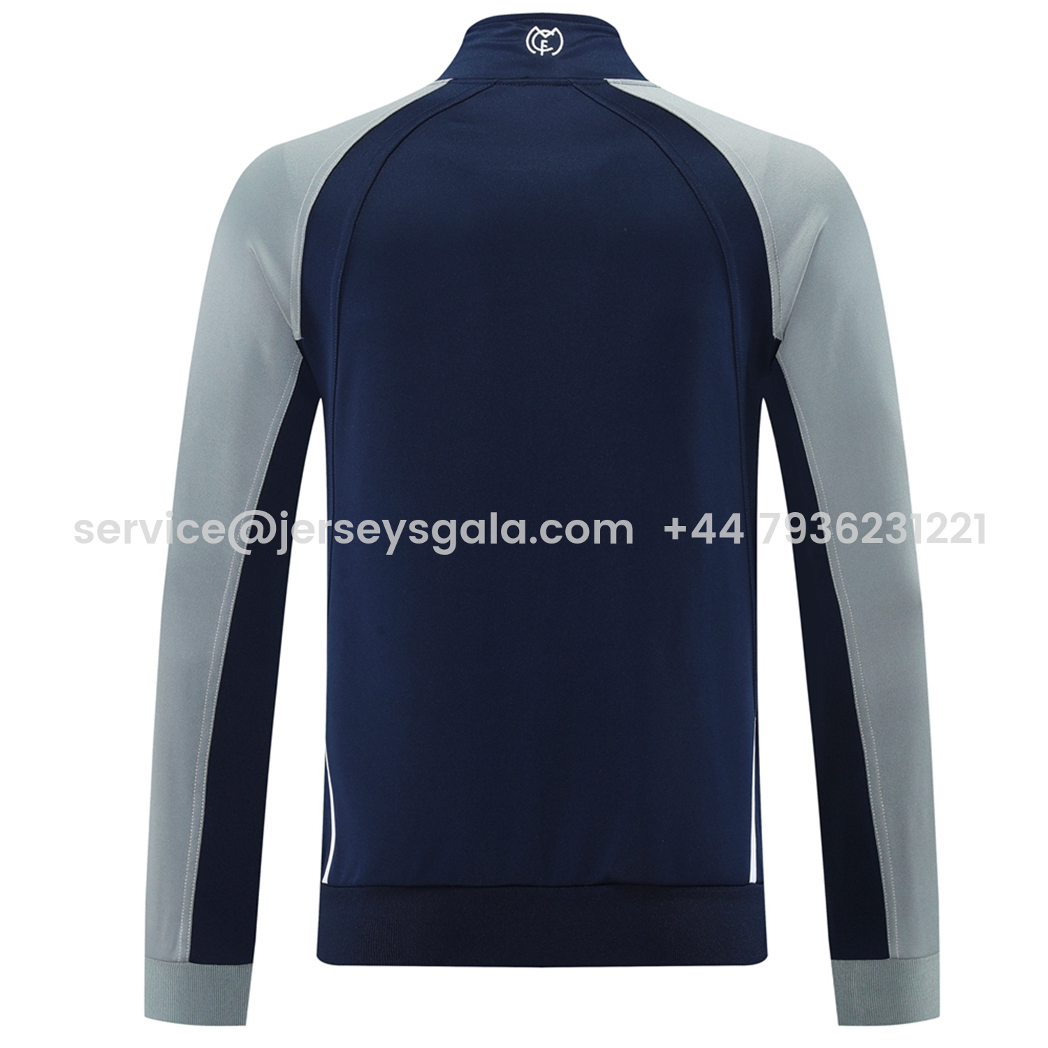 JerseysGala.com | Real Madrid 25-26 Jacket Training Tracksuit - Blue Grey Jackets & Pants -Customize Name, Number and Patch | Worldwide Shipping