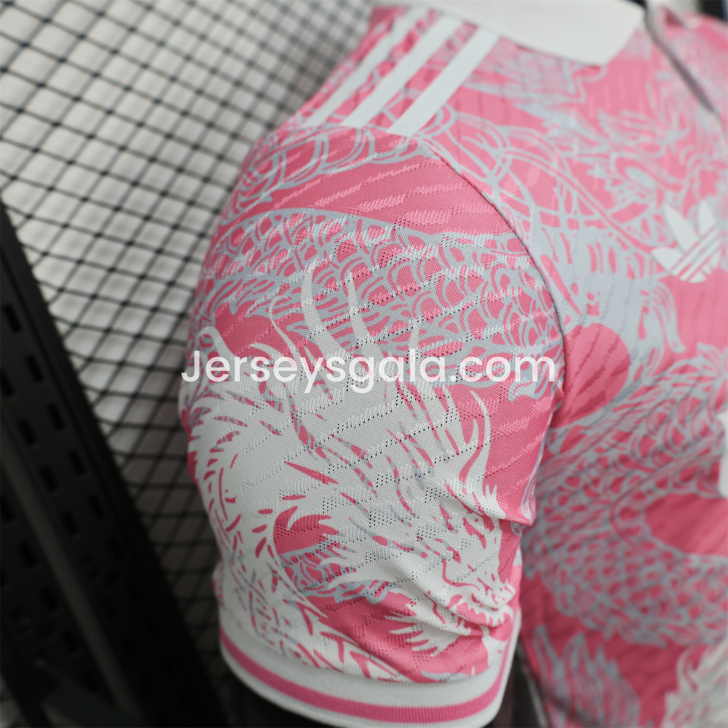 JerseysGala.com | Real Madrid 25-26 Pink and White Gradient Chinese and Western Style Dragon Jersey - Player Version -Customize Name, Number and Patch | Worldwide Shipping