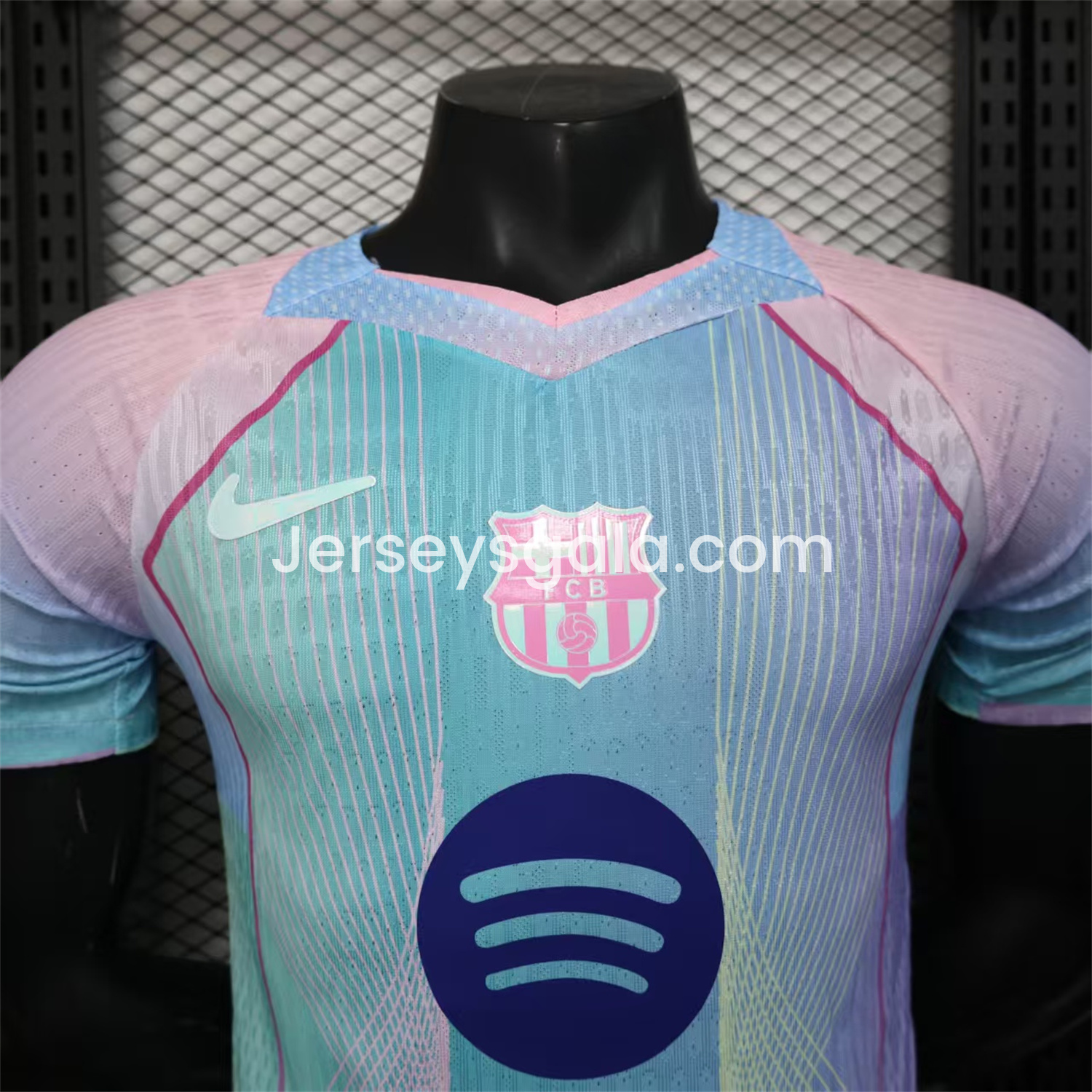 JerseysGala.com | Barcelona 25-26 Pink & Blue & Purple Special Jersey - Player Version -Customize Name, Number and Patch | Worldwide Shipping