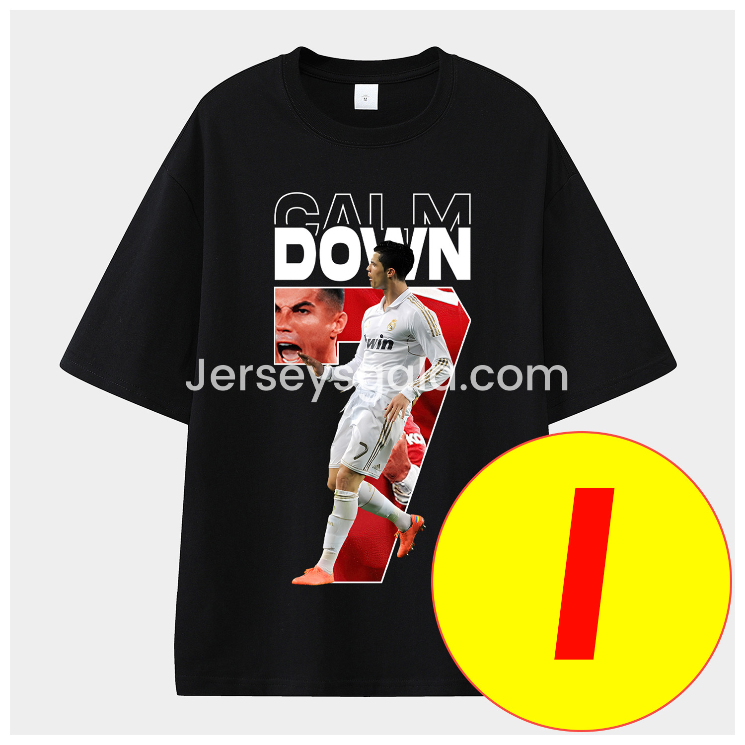 JerseysGala.com | Cristiano Ronaldo Portugal Real Madrid Manchester United Unisex Pure Cotton T-shirt -Customize Name, Number and Patch | Worldwide Shipping