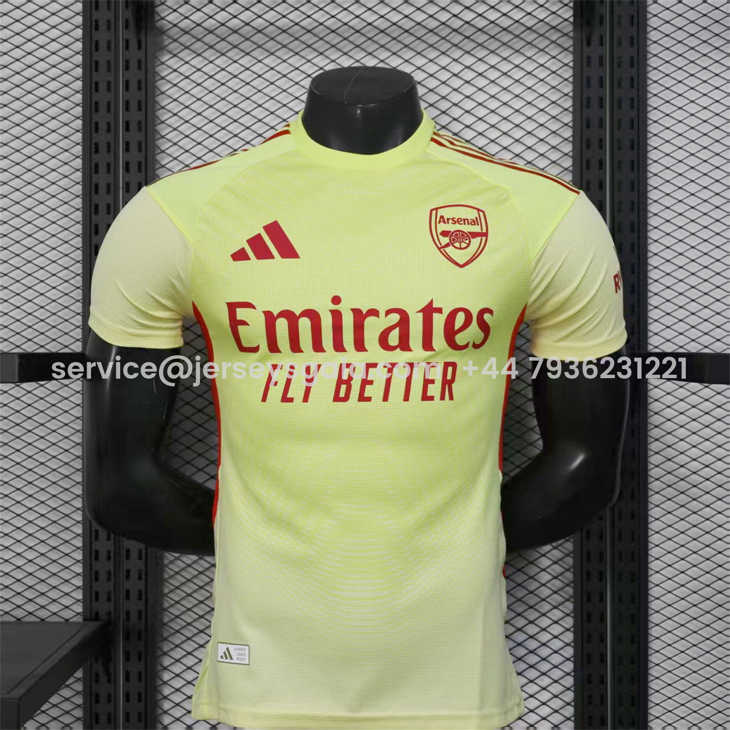 JerseysGala.com | Arsenal 25-26 Light Yellow Goalkeeper Jersey - Player Version -Customize Name, Number and Patch | Worldwide Shipping