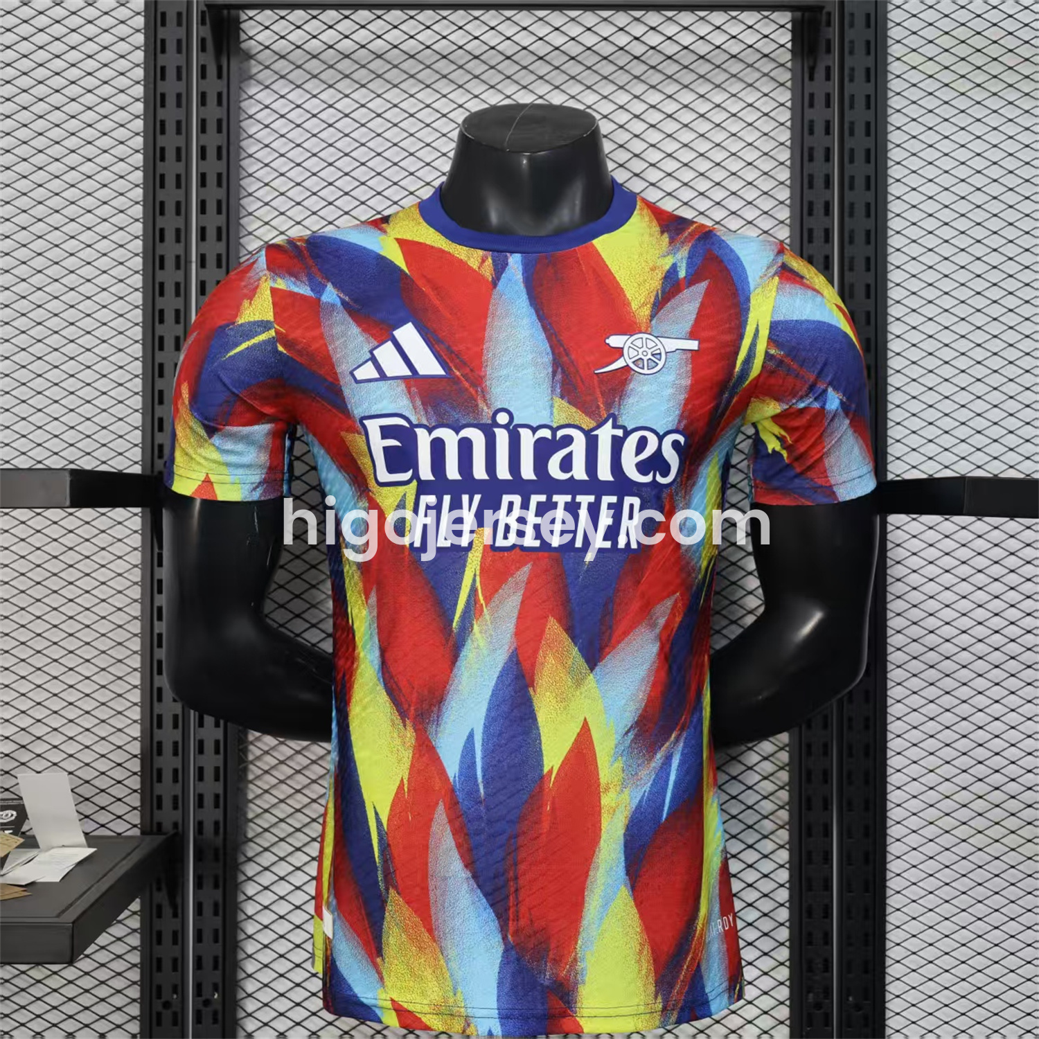 Higojerseys-Arsenal 25-26 Colorful Flame Graffiti Pre-match Training Jersey - Player Version