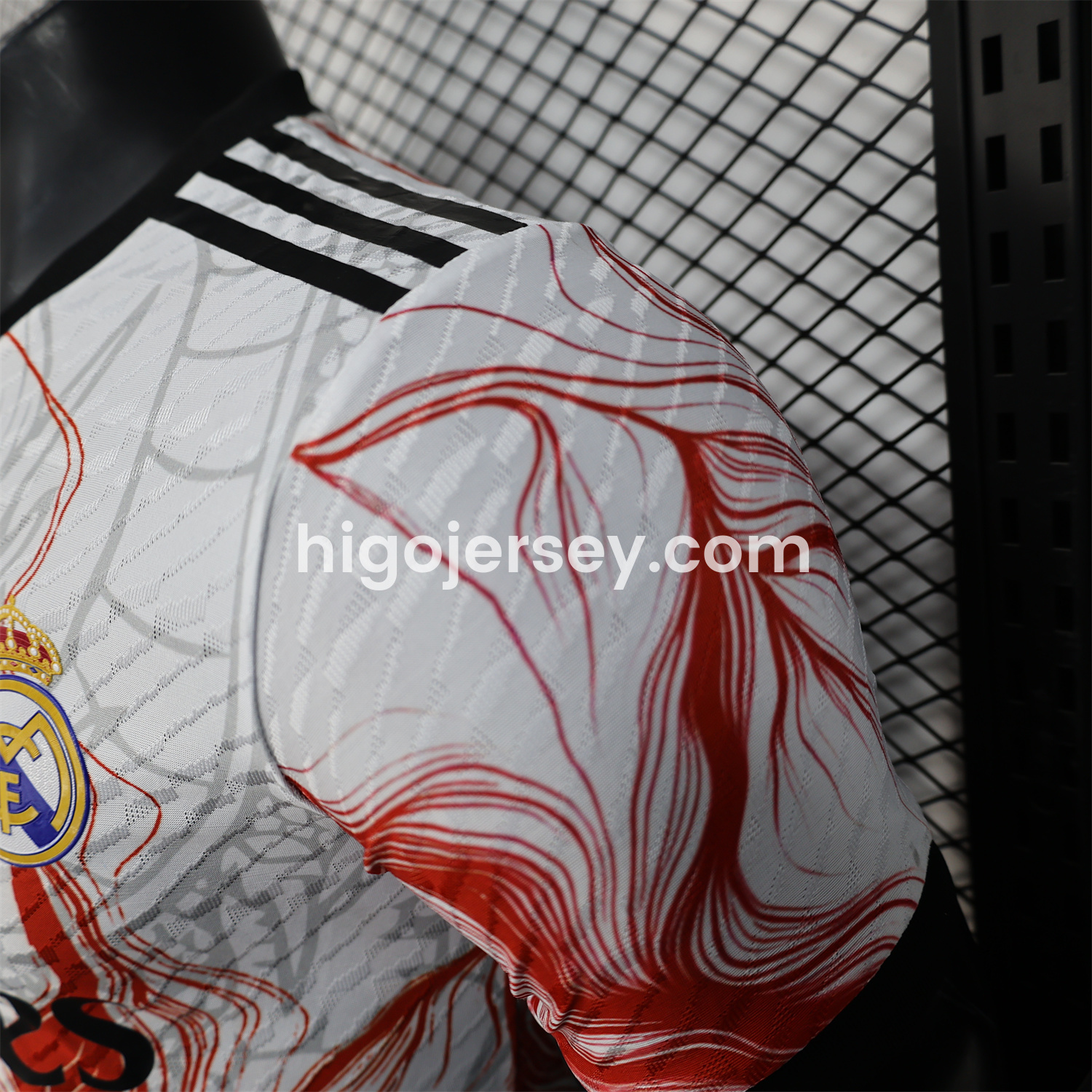 Higojerseys-Real Madrid 24-25 Black & Red Loong White Jersey - Player Version