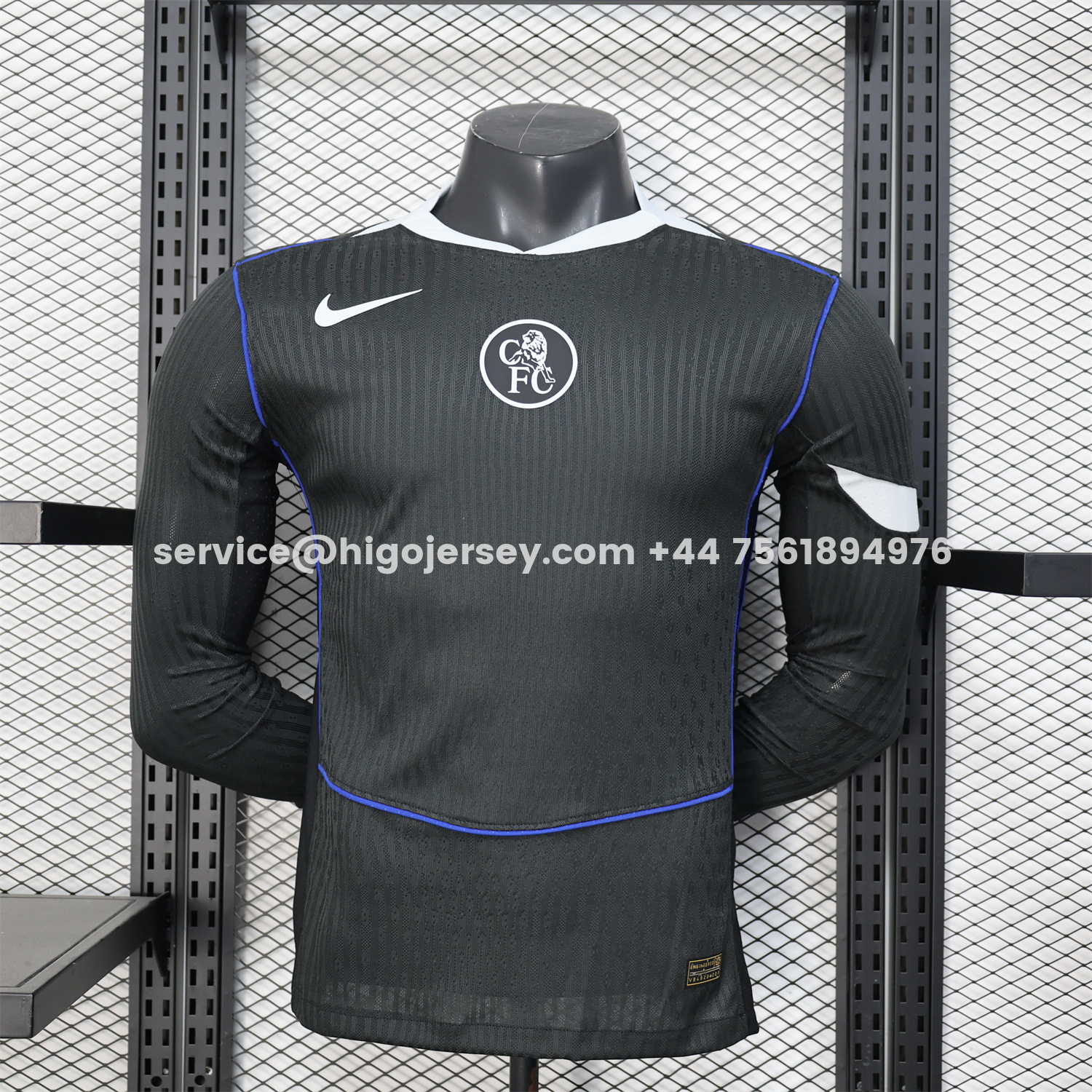 Higojerseys-C.H.E.L.S.E.A 25-26 Third Long Unsponsored Black Jersey - Player Version