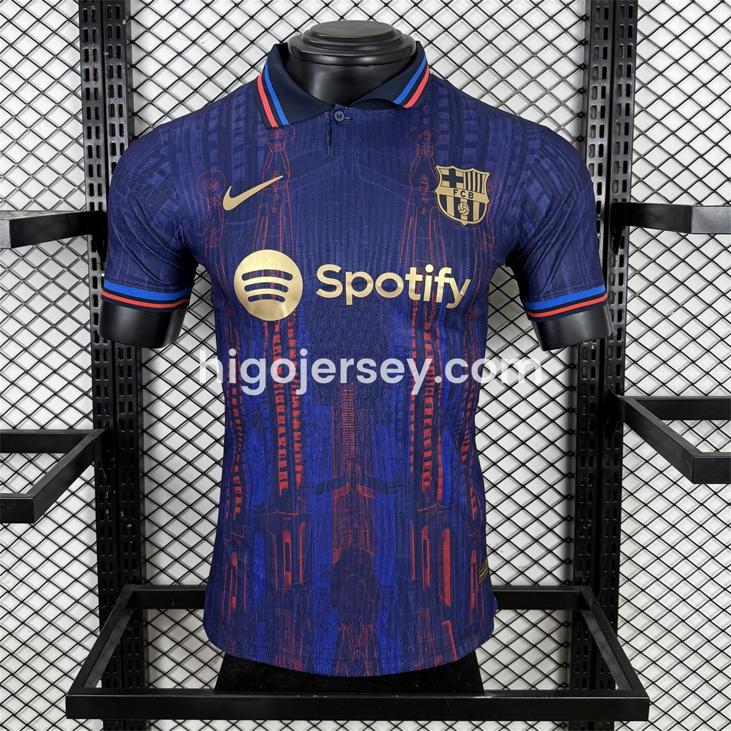 Higojerseys-Barcelona 25-26 Sagrada Família Blue Special Edition Jersey - Player Version