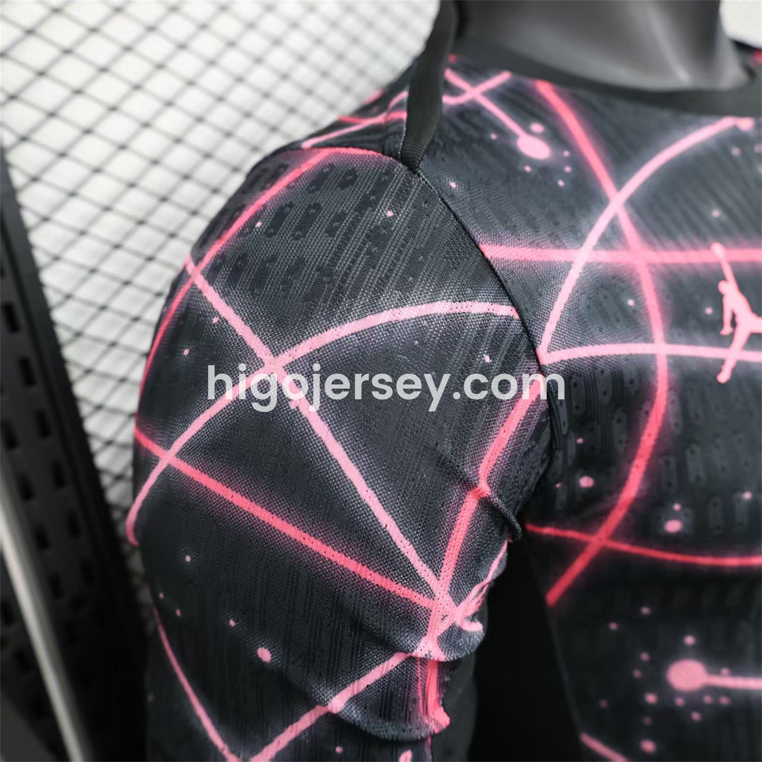 Higojerseys-Paris Saint-Germain PSG 25-26 Pink Lines Jordan Black Special Jersey - Player Version