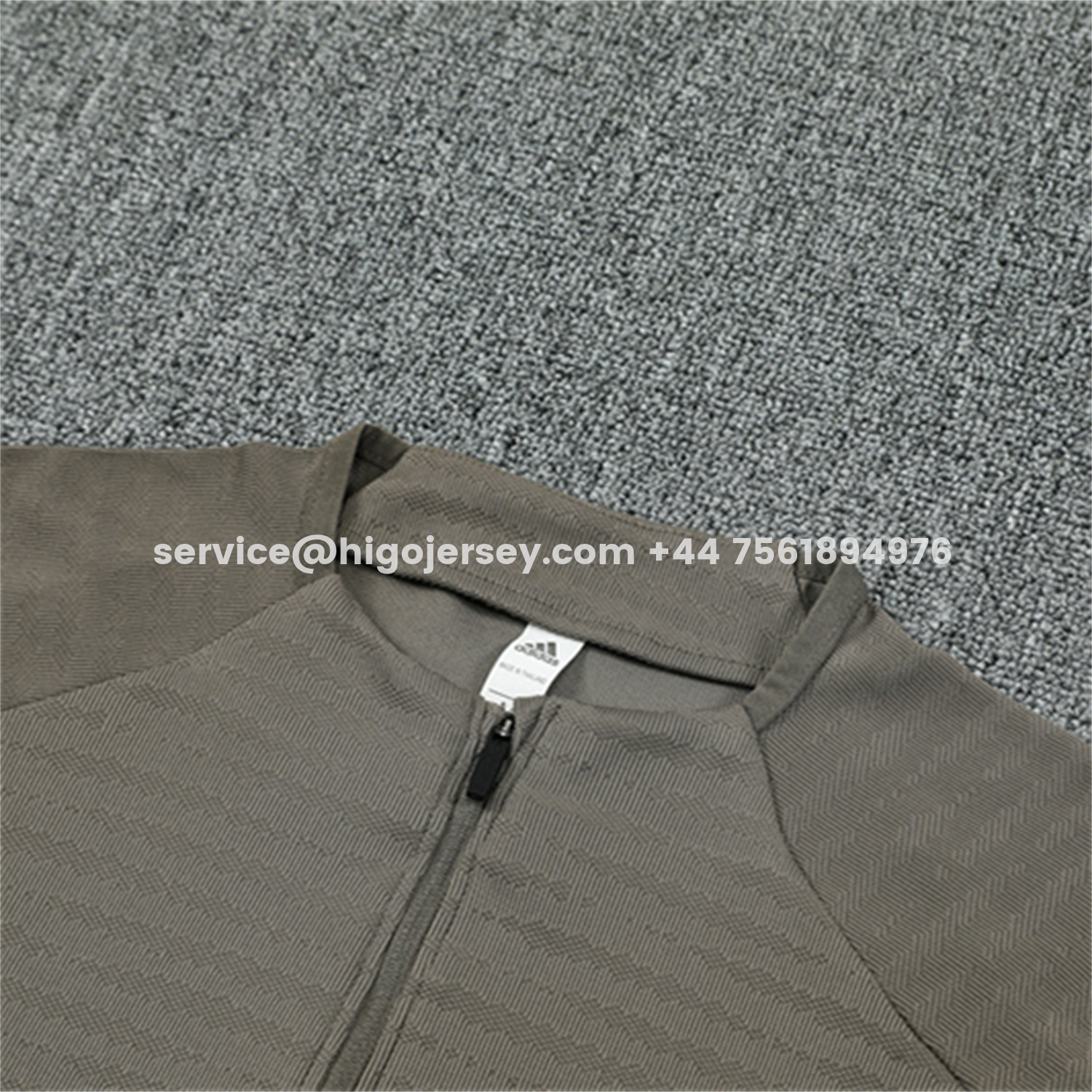 Higojerseys-Real Madrid 25-26 Kids Long Sleeve Training Set - Player Version - Khaki Top and Khaki Pants