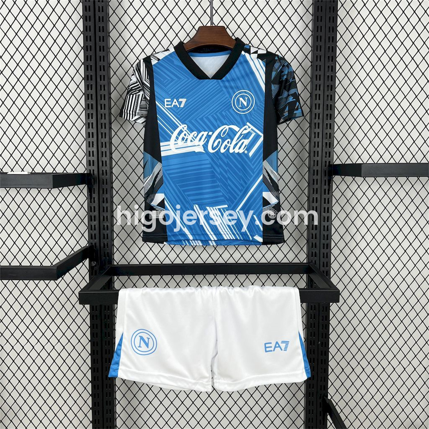 Higojerseys-Napoli 24-25 Pre-Match Training Kids Kit