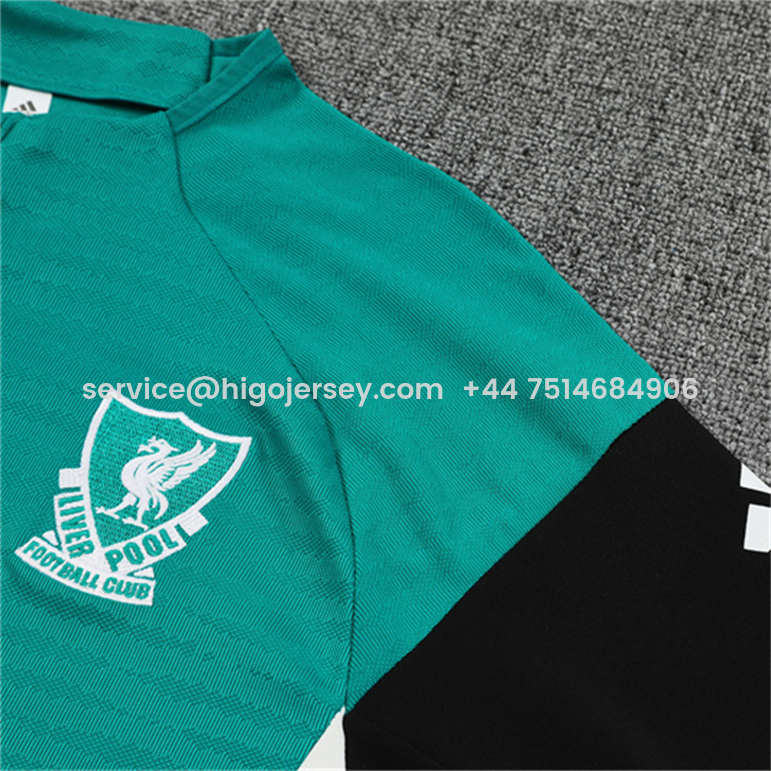 Higojerseys-Liver.pool 25-26 Kids Long Sleeve Training Set - Player Version - Green Top and Black Pants
