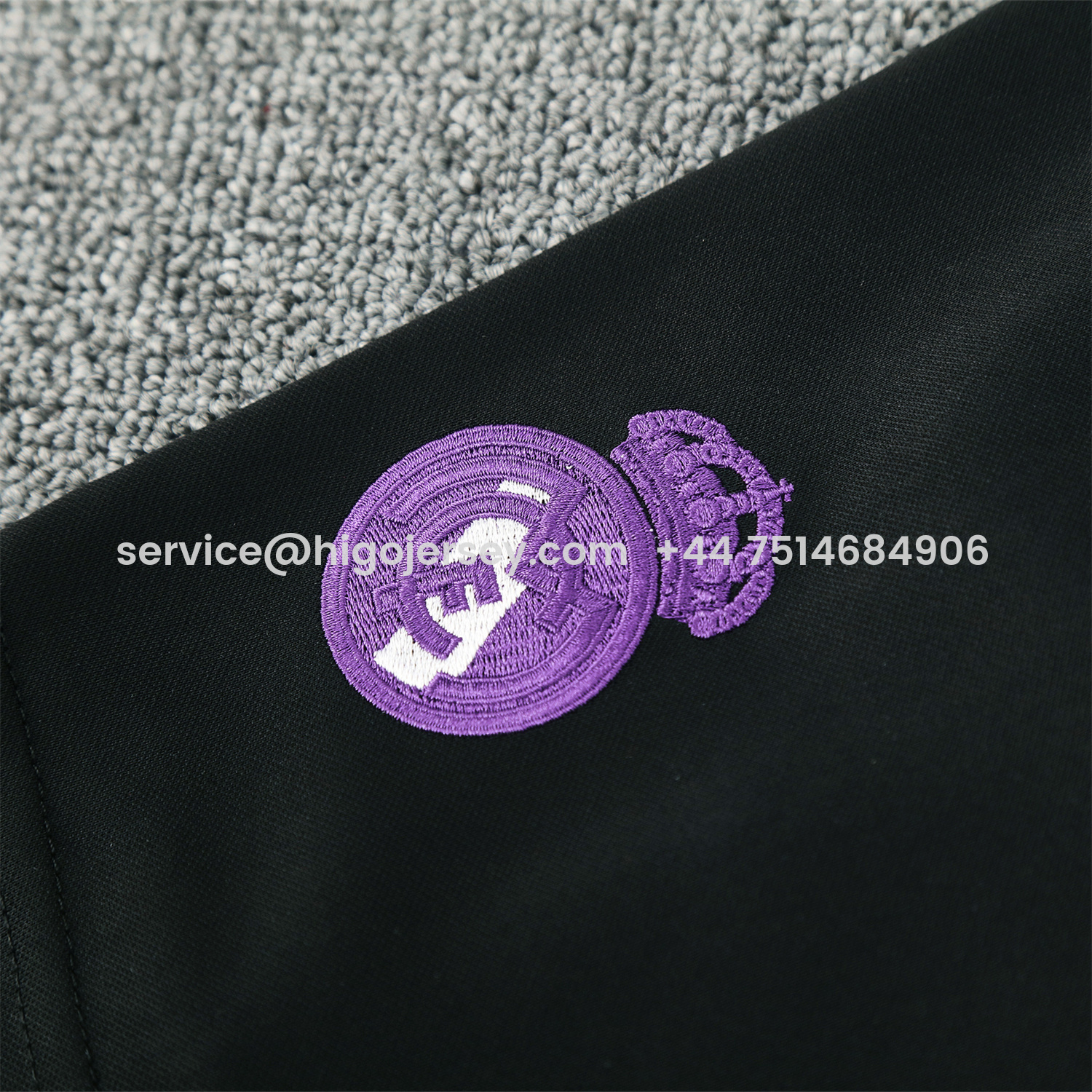 Higojerseys-Real Madrid 25-26 Short-Sleeve Training Set - Blue Edge Black Top & Black Shorts