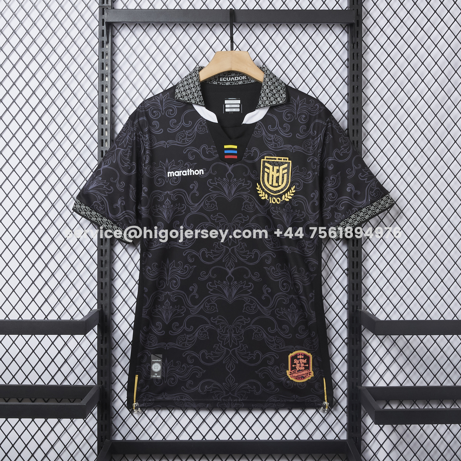 Higojerseys-Ecuador 2026 Flowers Black Special Jersey - Fans Version