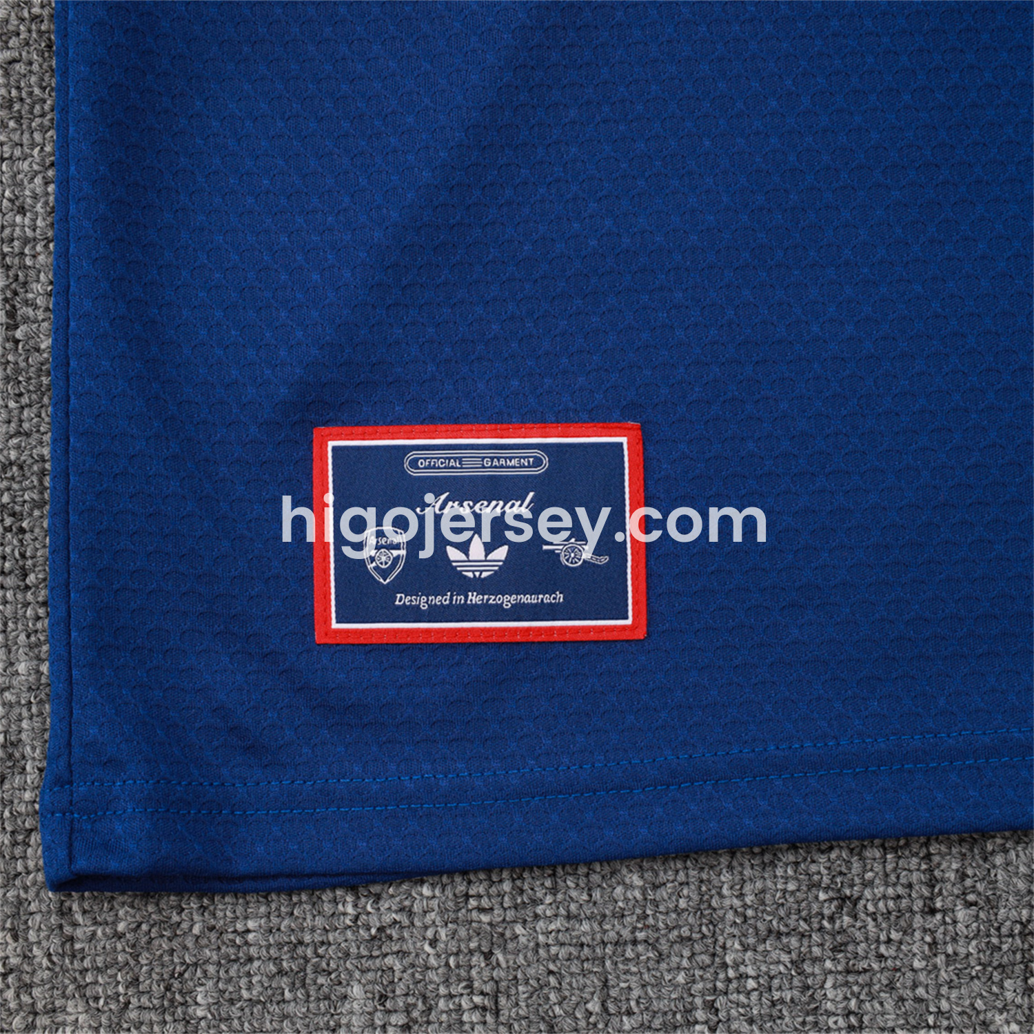 Higojerseys-Arsenal 25-26 Throwback Trefoil Short-Sleeve Training Set - Royal Blue Top and Shorts