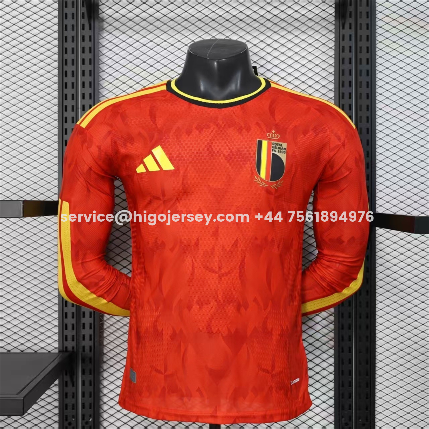 Higojerseys-Belgium 2026 Home Long Sleeves Jersey - Player Version