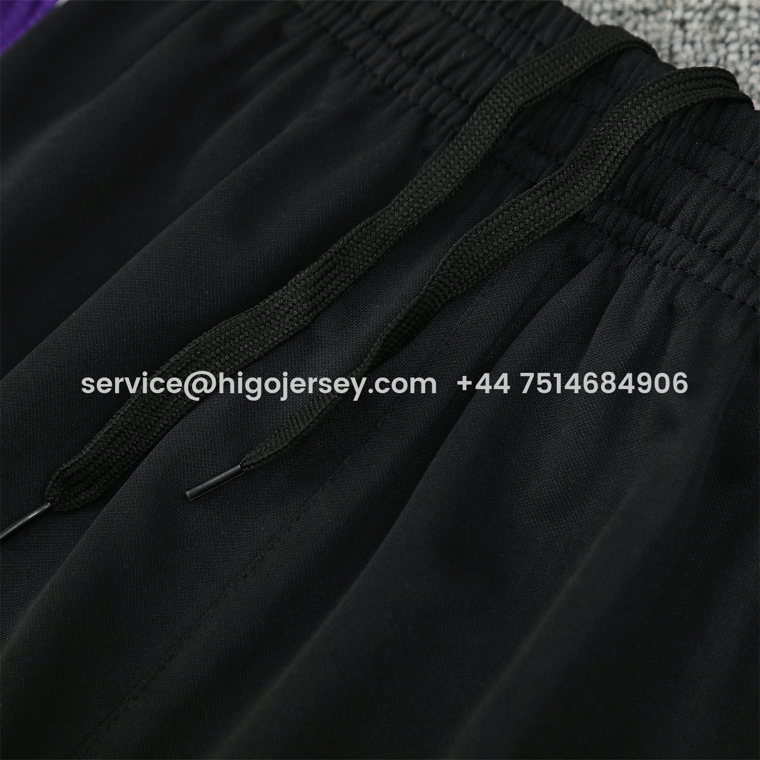 Higojerseys-Real Madrid 25-26 Short-Sleeve Training Set - Blue Edge Black Top & Black Shorts